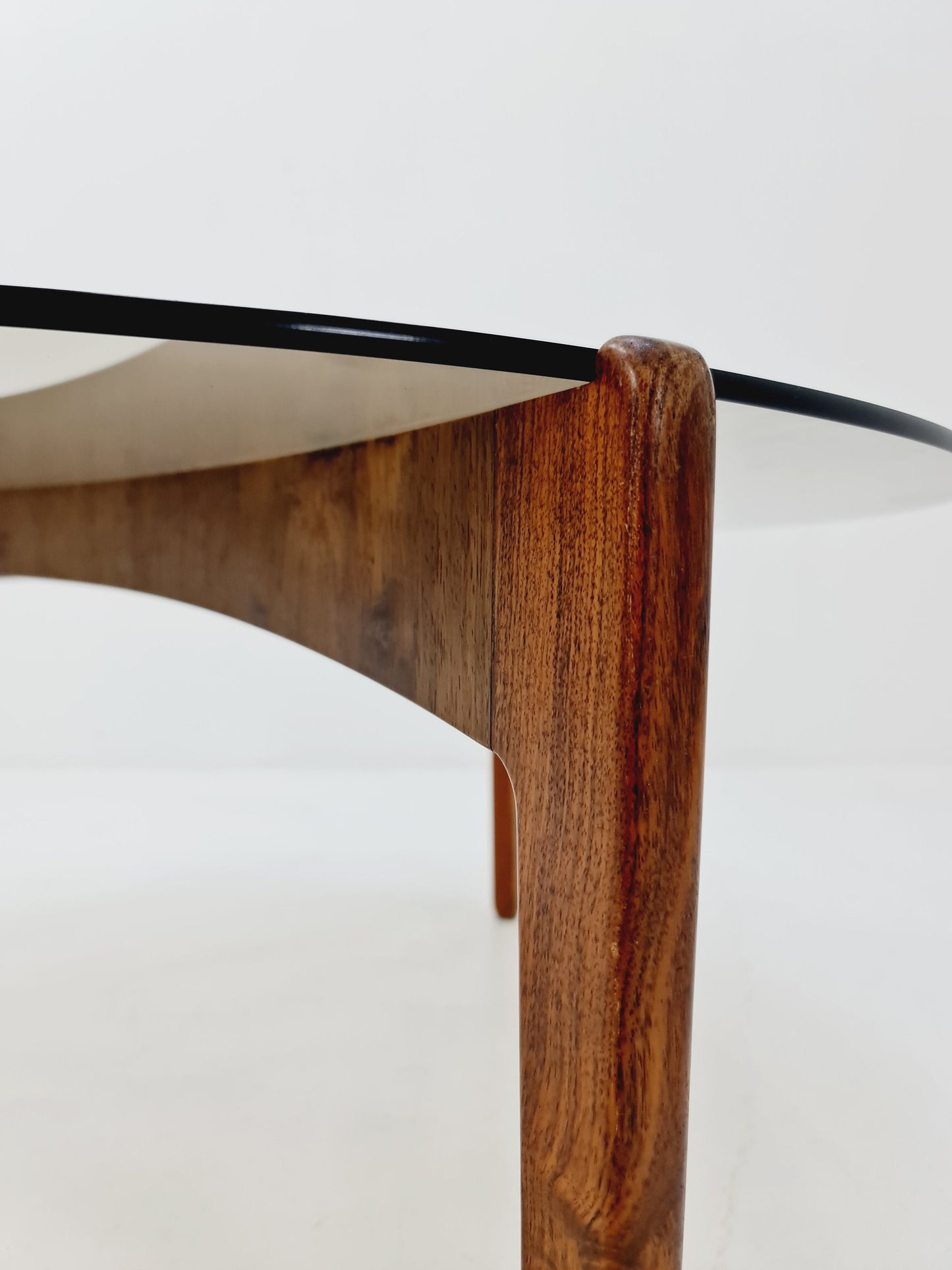 Vintage Rosewood and glass coffee table By Sven Ellekaer for christian Linneberg 1960s