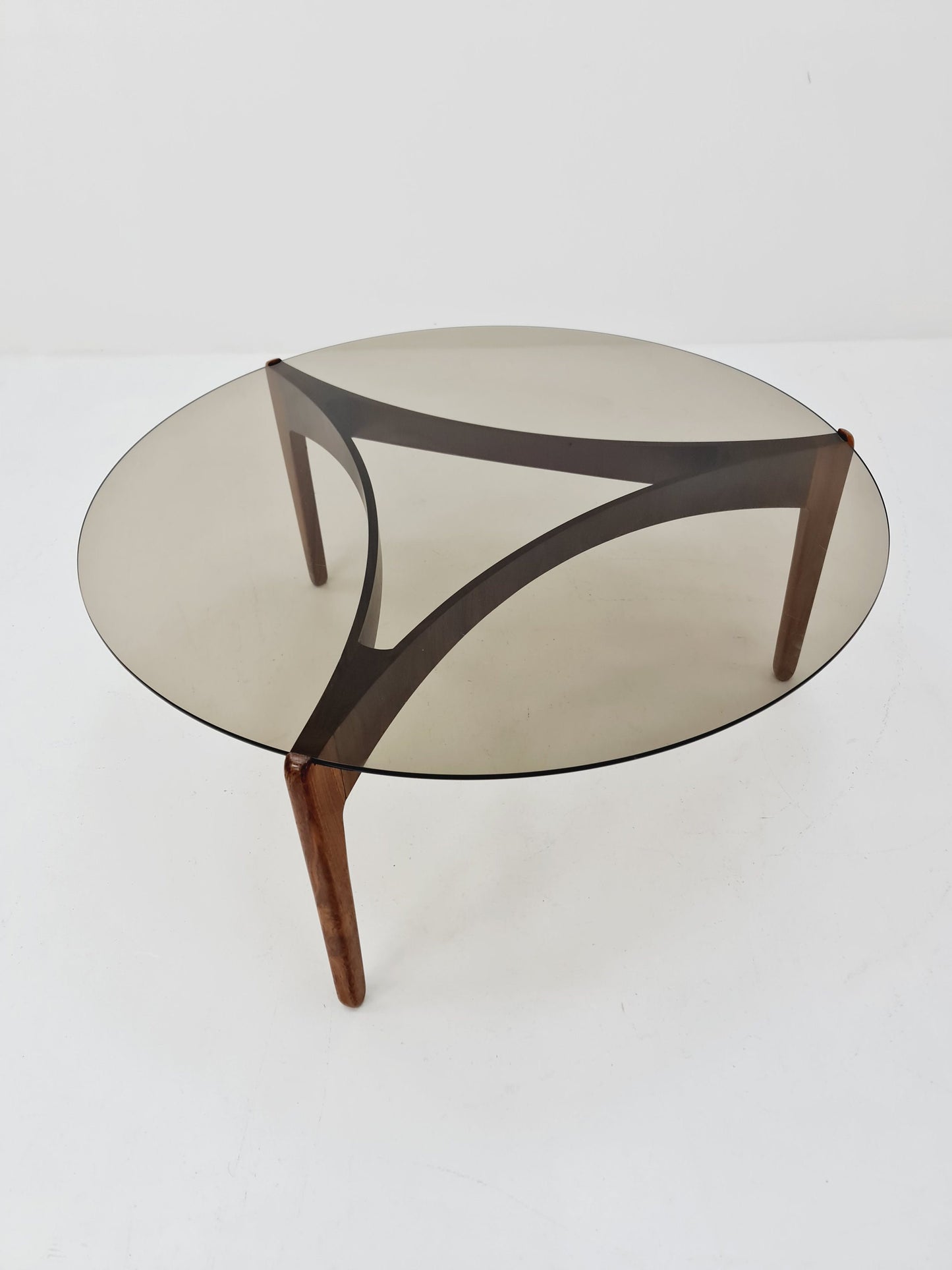 Vintage Rosewood and glass coffee table By Sven Ellekaer for christian Linneberg 1960s