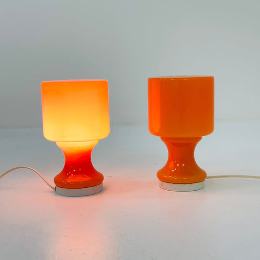 Mid-Century Opaline Glass Table Lamps by Stefan Tabery for OPP Jihlava, 1960s