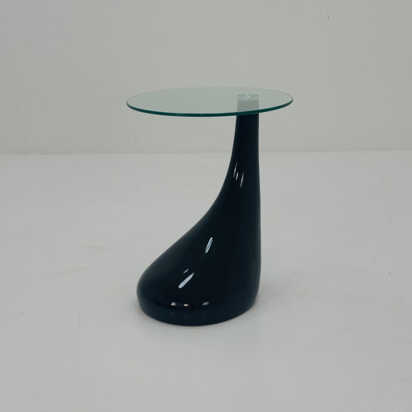 Mid-Century Style Side Table - Pop Art Style Bedside Table, black and Glass
