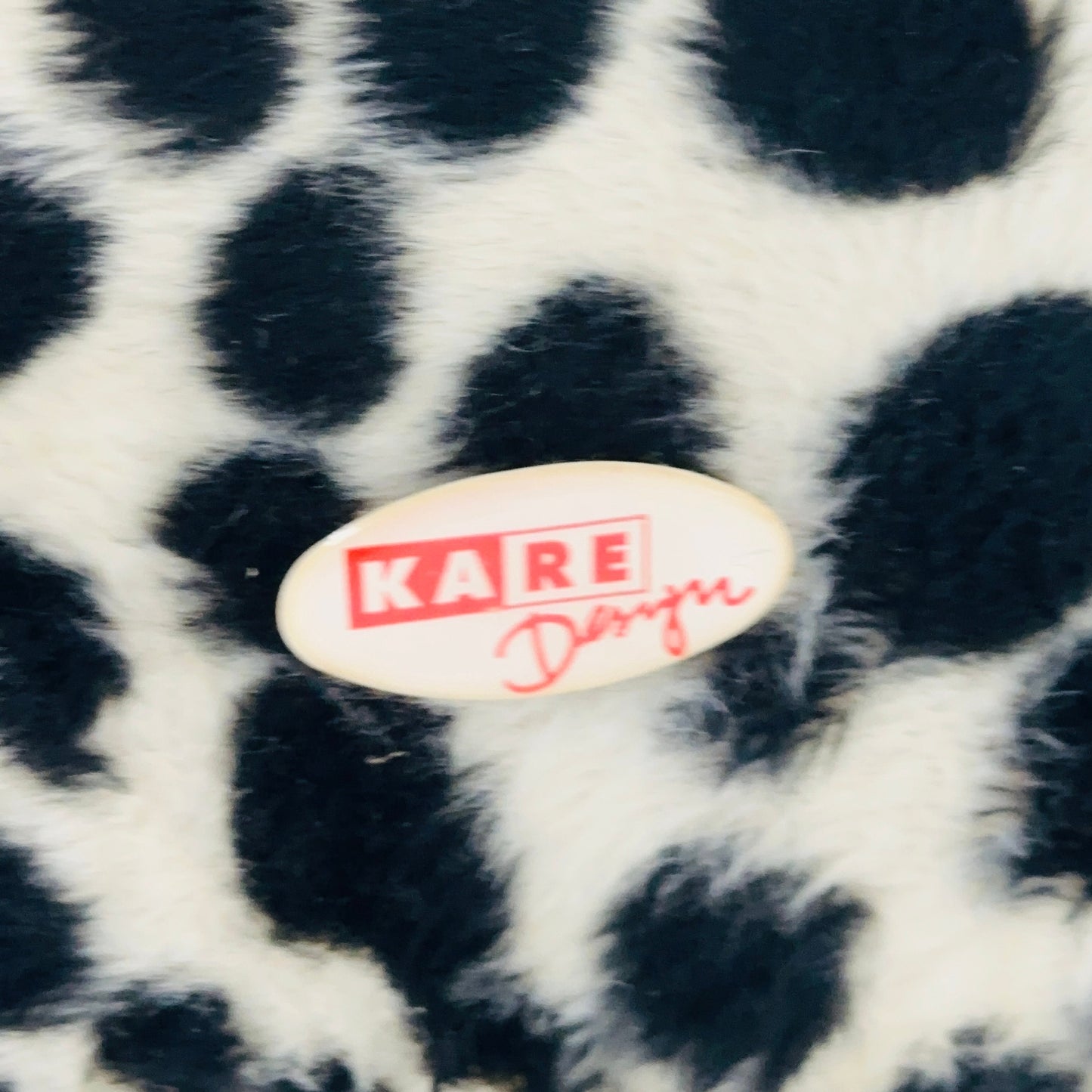 Pop art design armchair - footstool set with Leopard pattern in Pierre Paulin style from Kare design 1980s