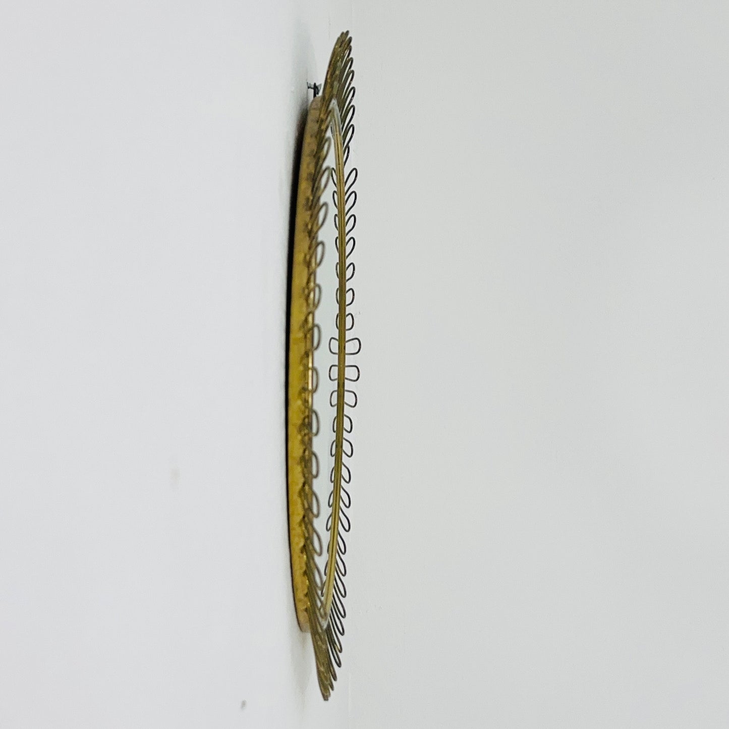 Mid-century wall mirror by Josef Frank Svenskt Tenn, Austria, Sweden, brass, 1950s