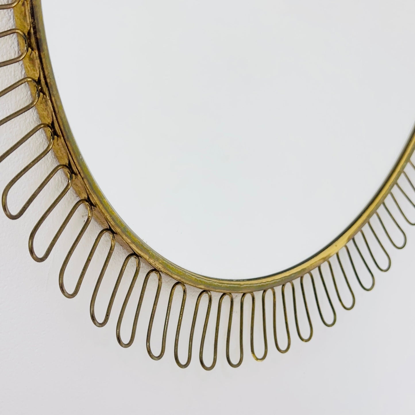 Mid-century wall mirror by Josef Frank Svenskt Tenn, Austria, Sweden, brass, 1950s