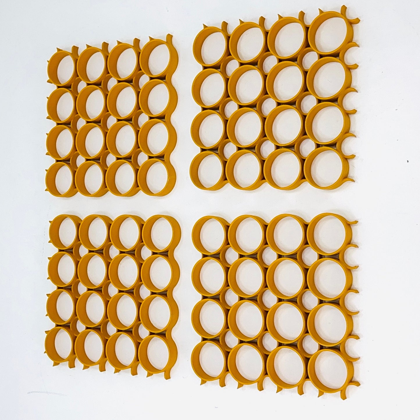 Set of 4 space age Yellow Plastic Wall or Ceiling Panels Switzerland 1970s