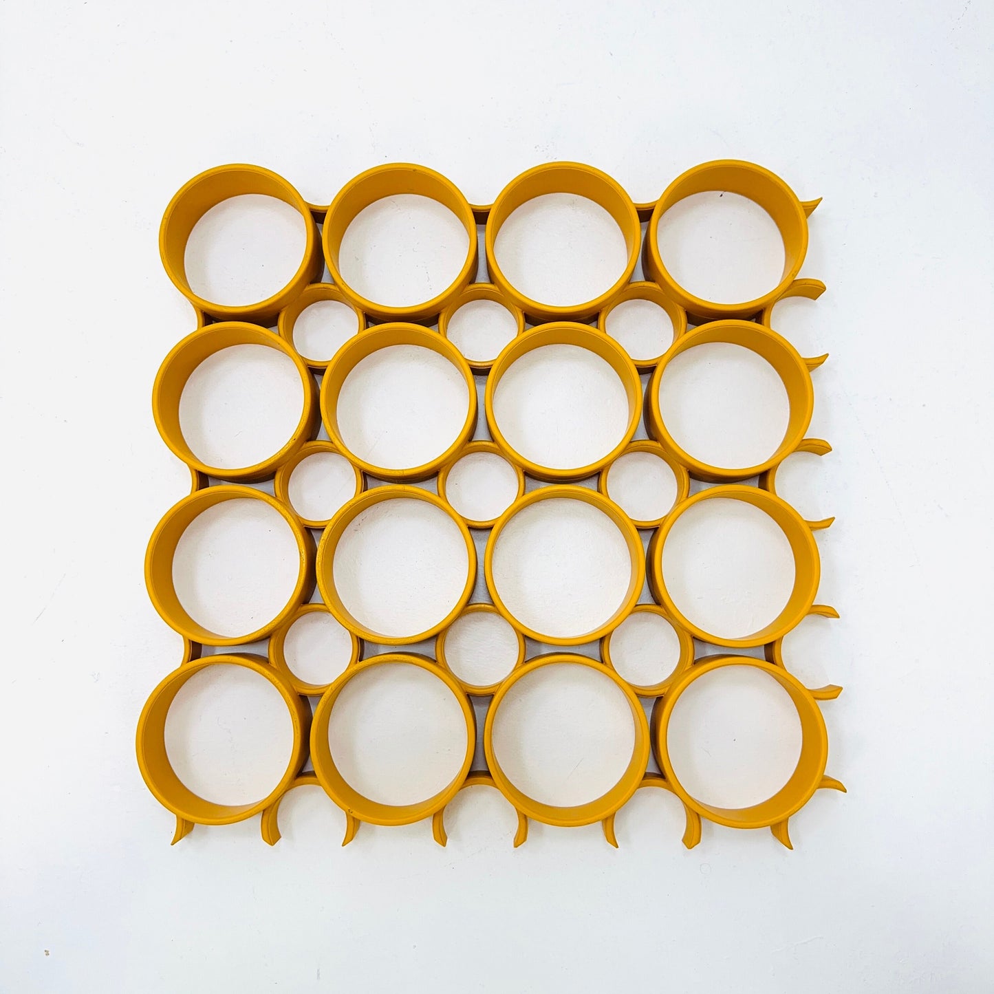1 of 8 space age Yellow Plastic Wall or Ceiling Panels Switzerland 1970s