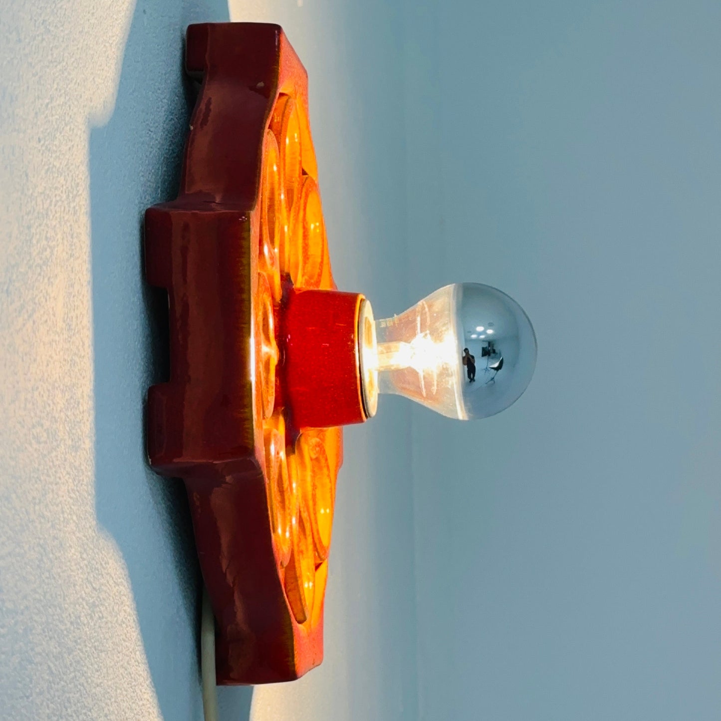 1 of 3 Fat Lava Ceramic Sconce from Hustadt Leuchten, 1970s Germany