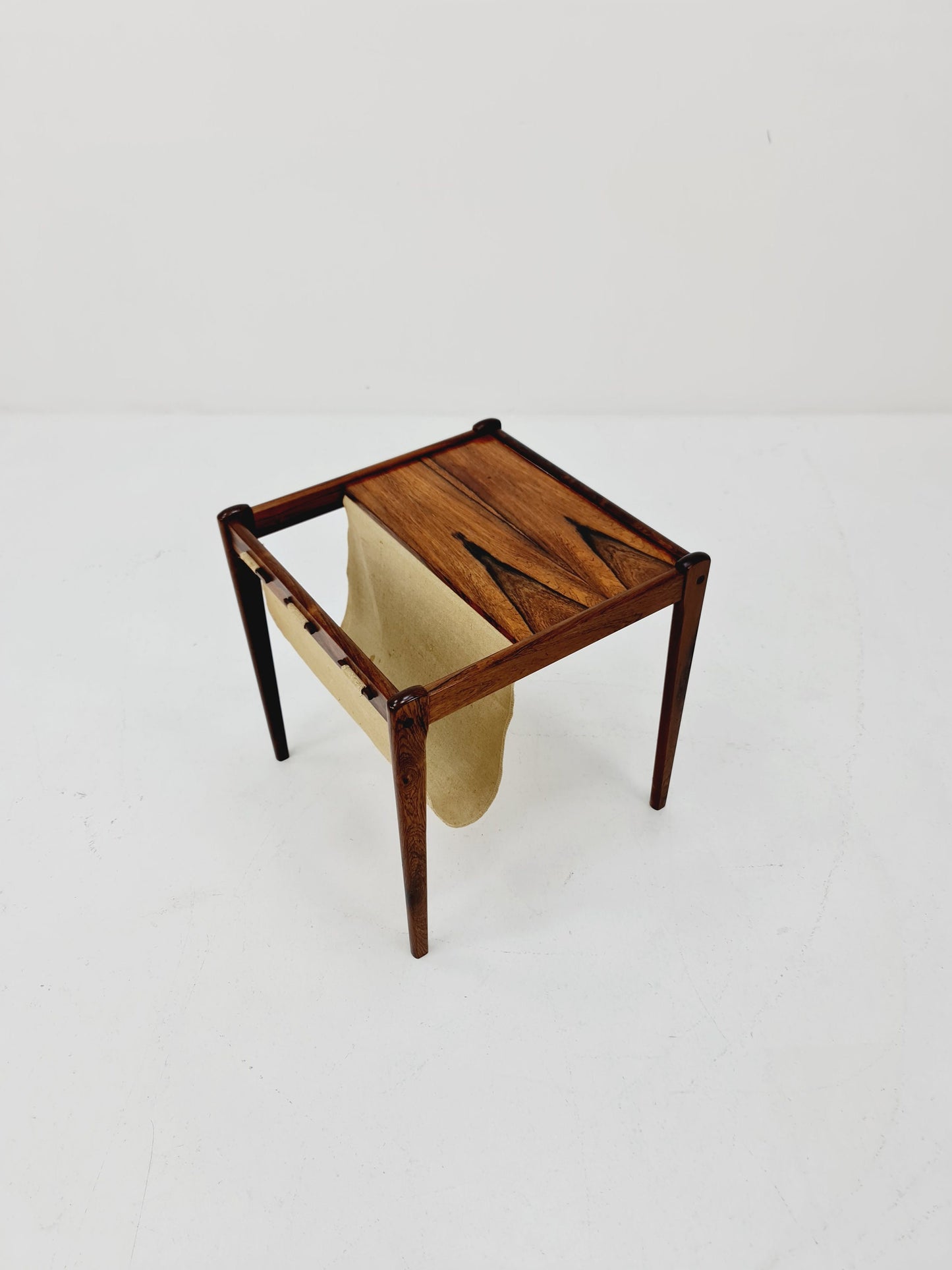 Danish Mid century solid rosewood Side table magazine rack by Brdr.Furbo For spottrup , 1960s
