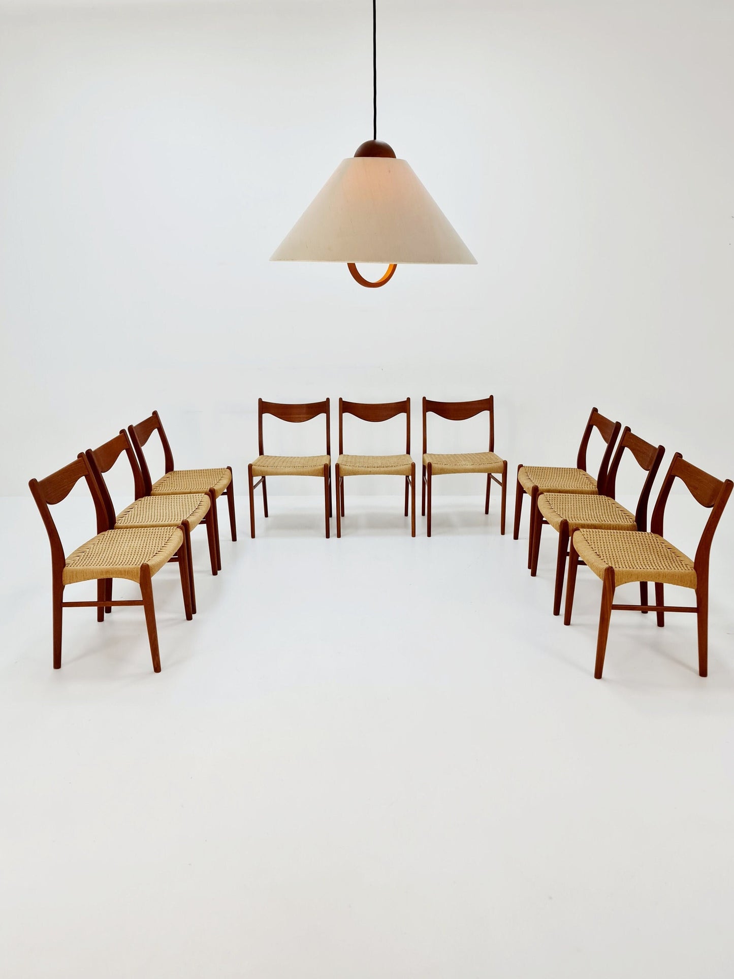 1 of 9 MidCentury Danish Teak Dining Chairs By Arne Wahl Iversen For Glyngore 1960s