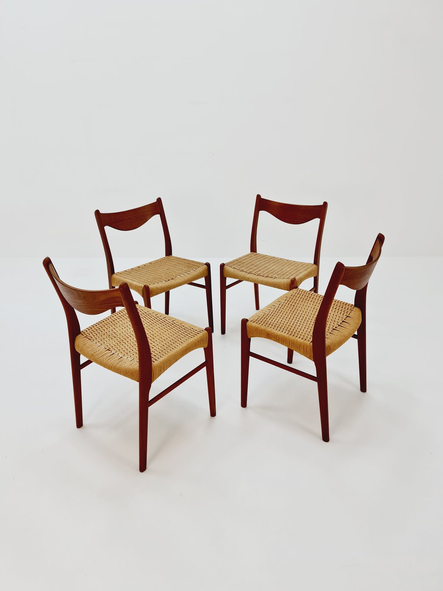 MidCentury Danish Teak Dining Chairs Arne Wahl Iversen 1960s, set of 4