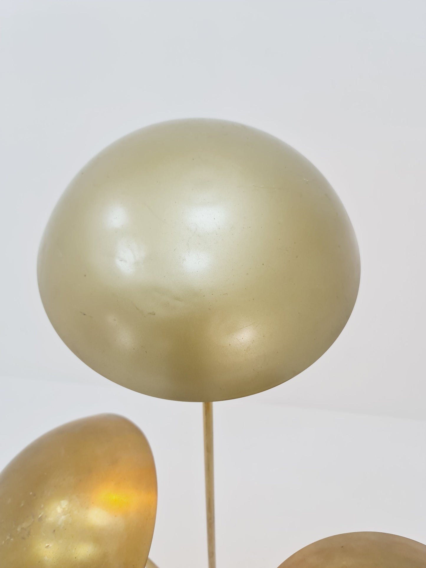 Mid century Swedish Modern Super Rare Brass floor lamp with three lampshades by Bröderna Malmström, 1950s