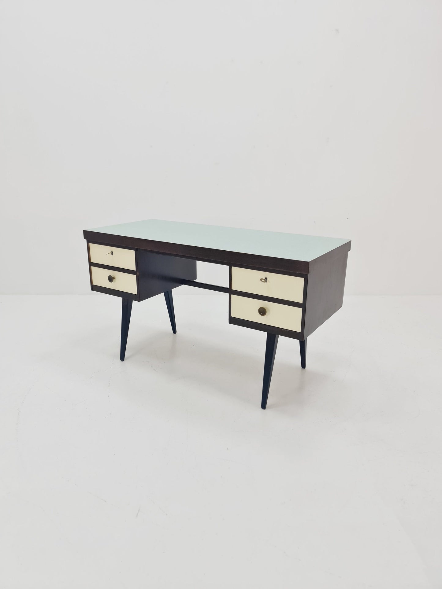 Mid century German Desk in Ash Wood and Formica by Horn Lippe for Ekawerk , 1950s