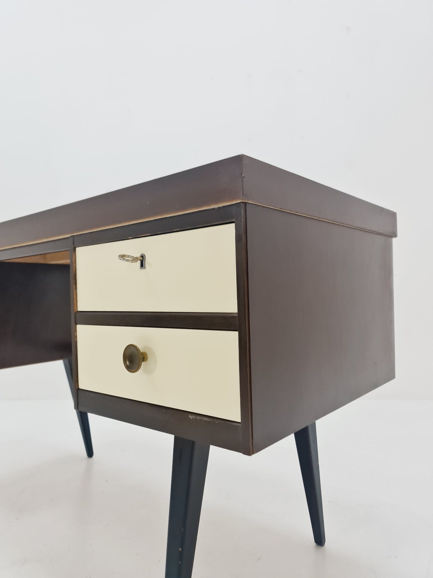 Mid century German Desk in Ash Wood and Formica by Horn Lippe for Ekawerk , 1950s