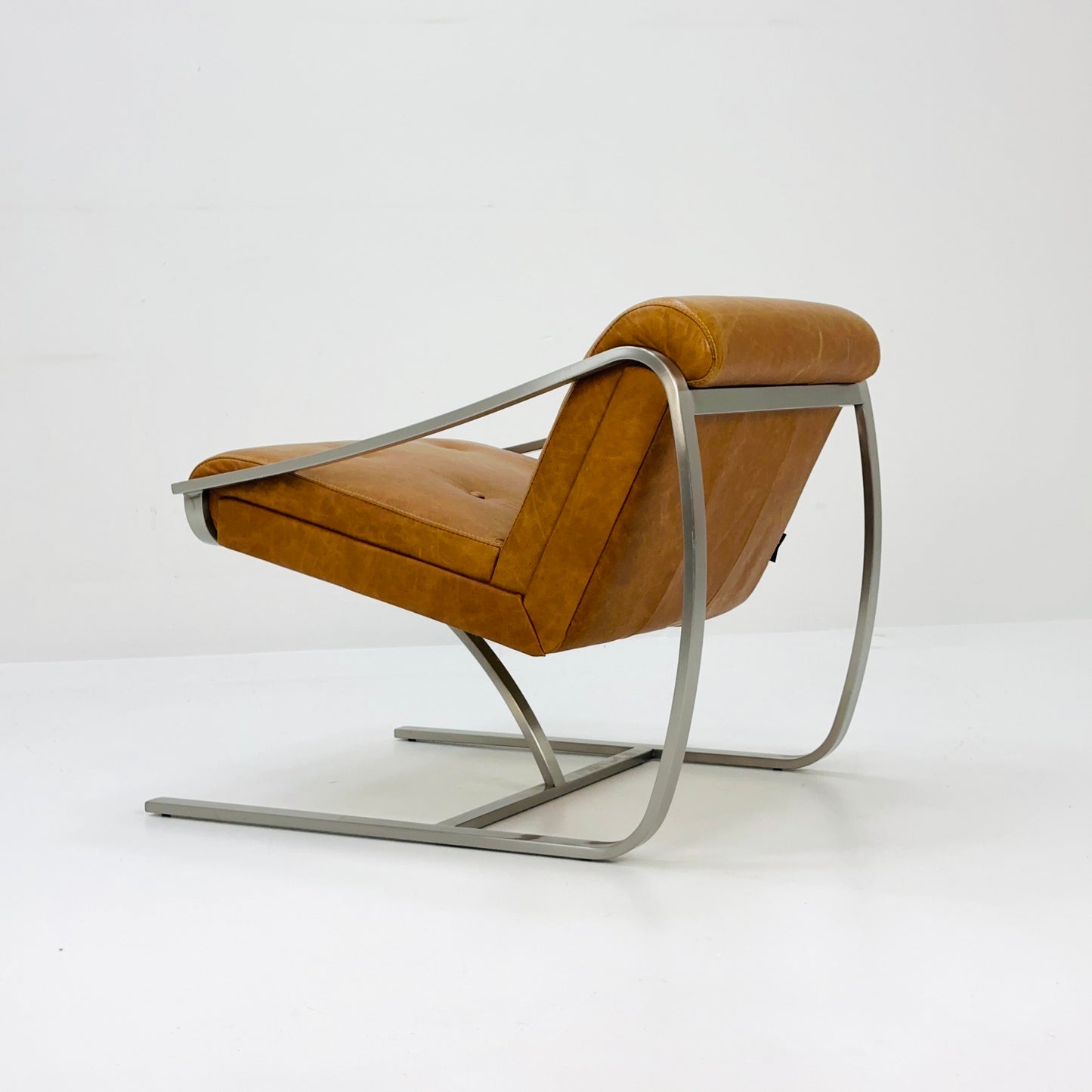 Mid century steel "Plaza" lounge chair by Charles Gibilterra for Brueton.1970s