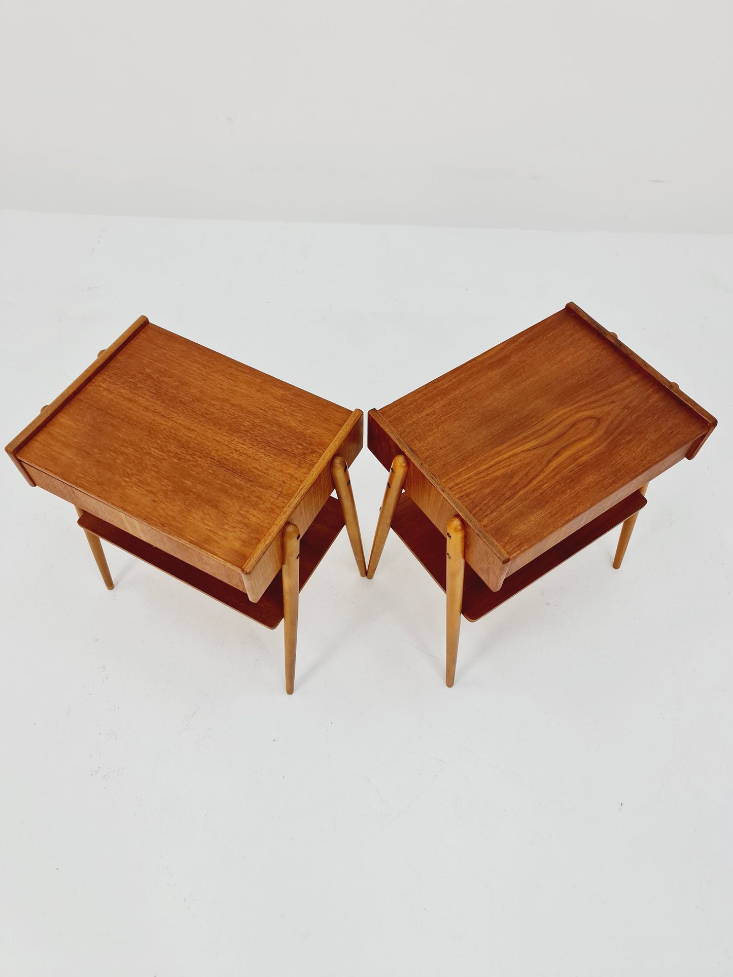 Pair of Swedish Midcentury Teak Vintage Side table/ Bedside table/ Night stand by Carlström & Co, 1960s