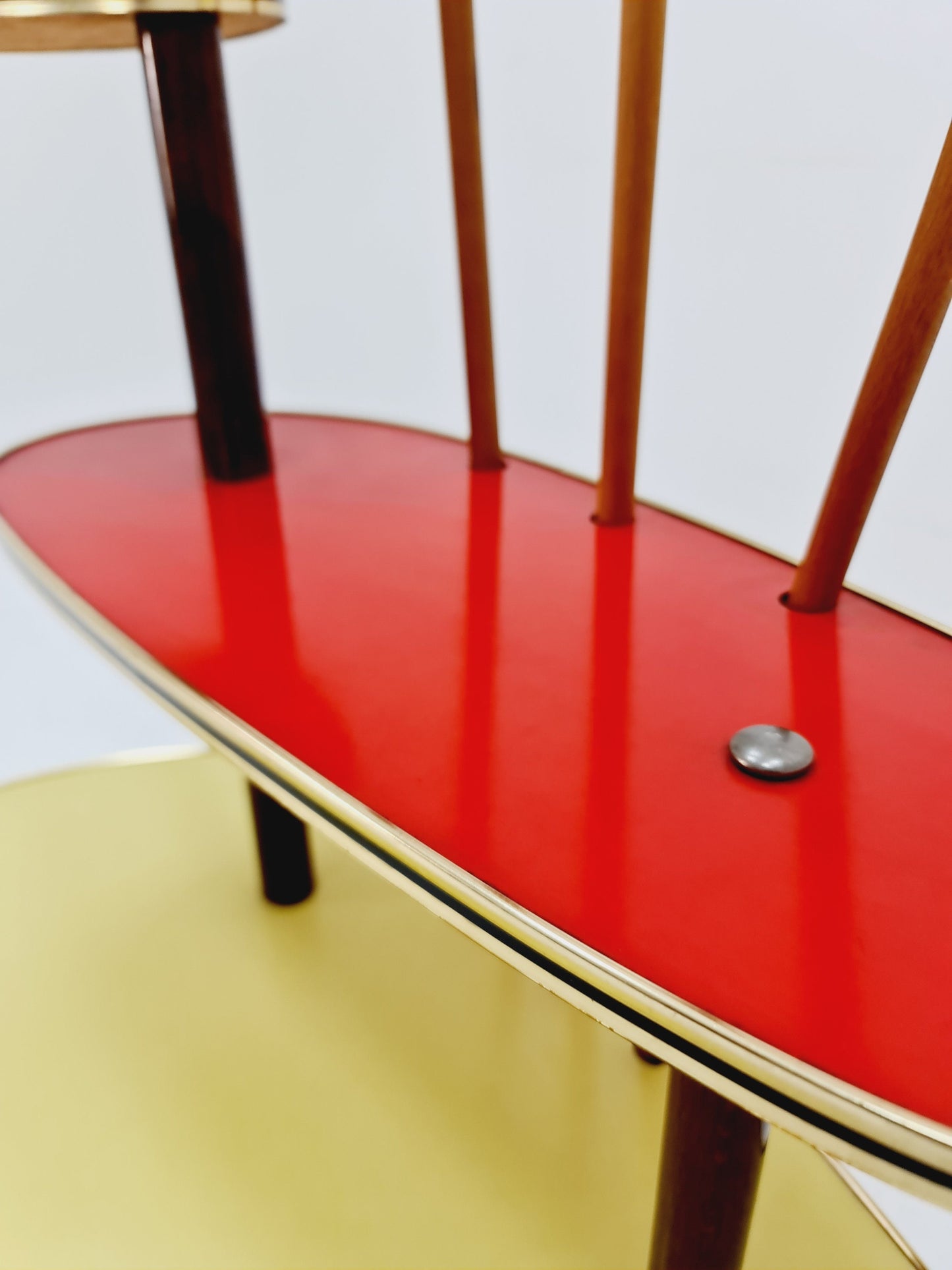 Big 1950s German Plant Stand, Colorful Vintage Mid-Century Minimalist Indoor Plant Stand Side Table Retro flower table