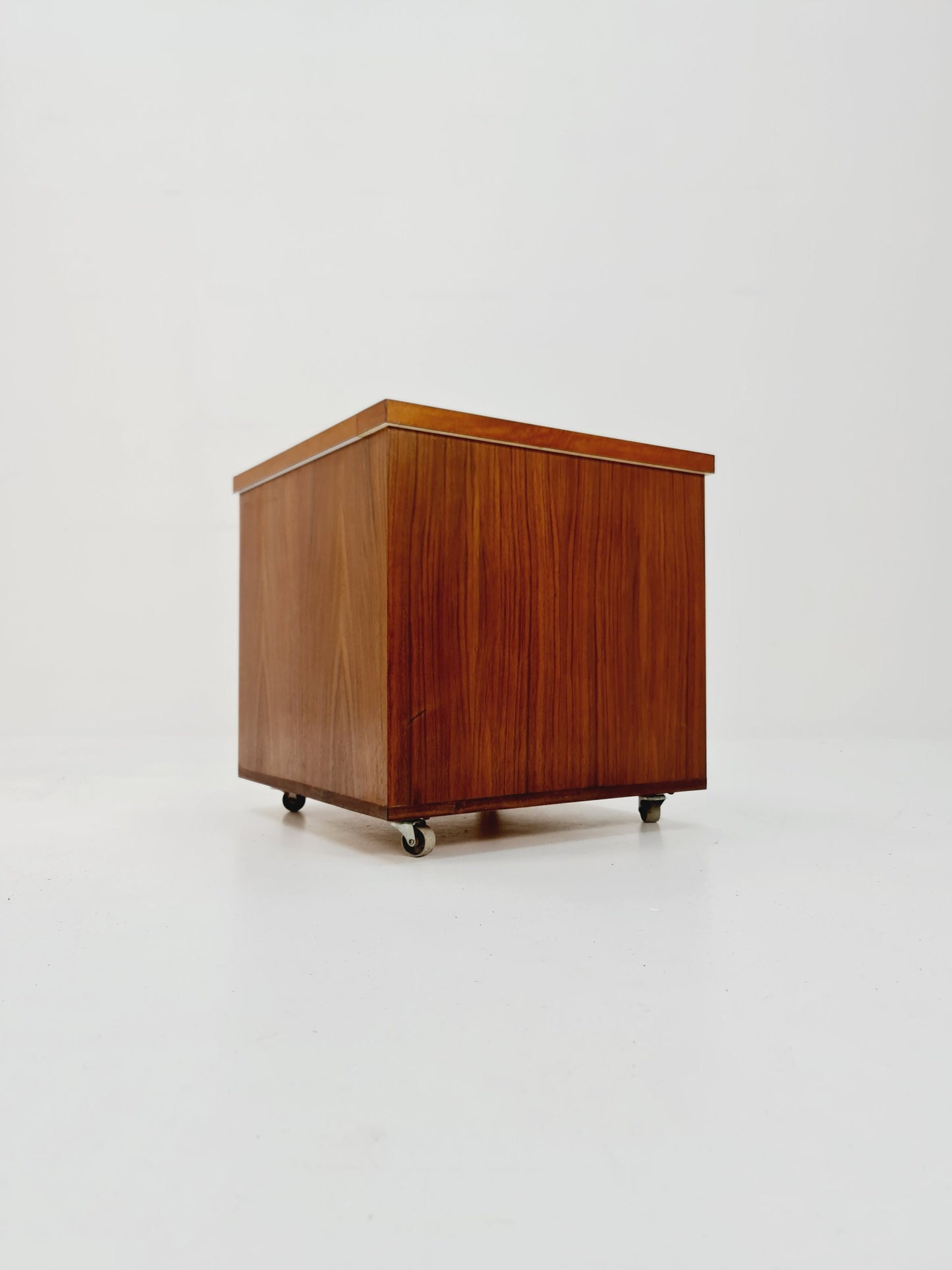 Super rare German mid century bar cart trolley in teak and beech, 1960s