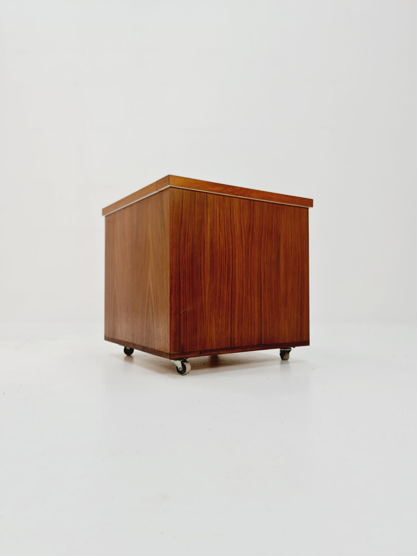 Super rare German mid century bar cart trolley in teak and beech, 1960s