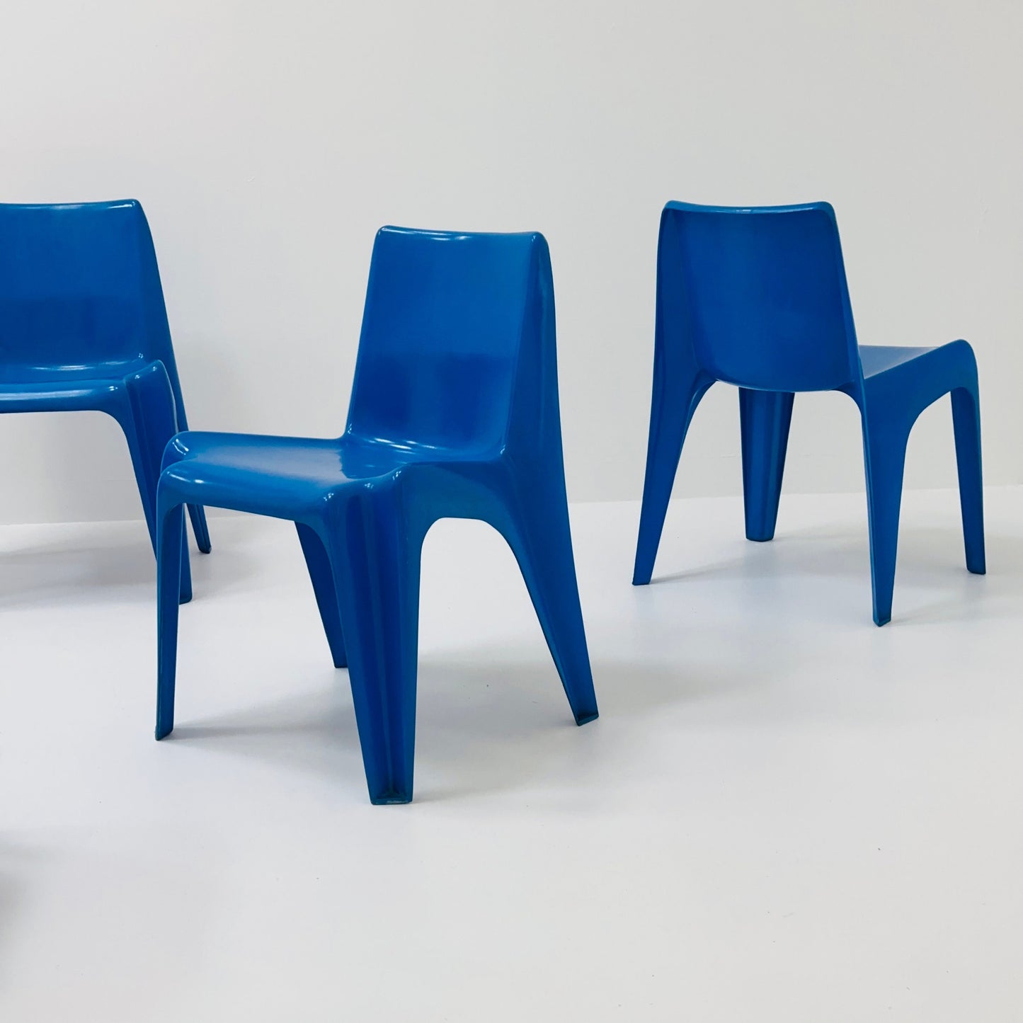 1 of 4 Space age blue Bofinger BA1171 chairs by Helmut Bätzner, Germany 1970s