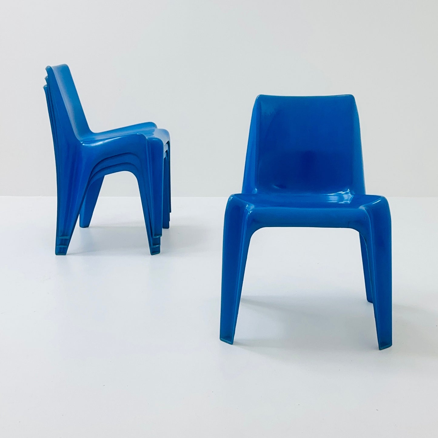 1 of 4 Space age blue Bofinger BA1171 chairs by Helmut Bätzner, Germany 1970s