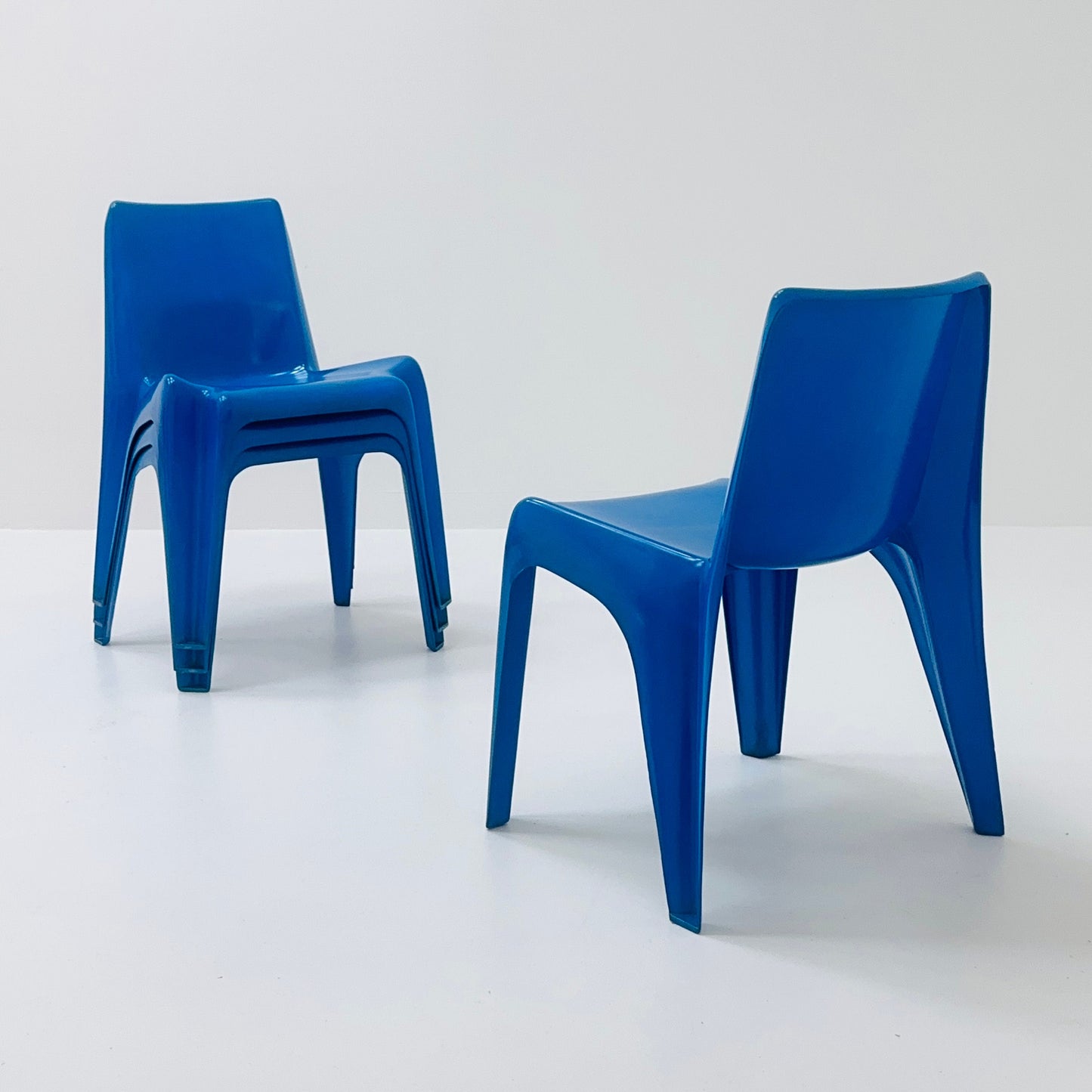 1 of 4 Space age blue Bofinger BA1171 chairs by Helmut Bätzner, Germany 1970s