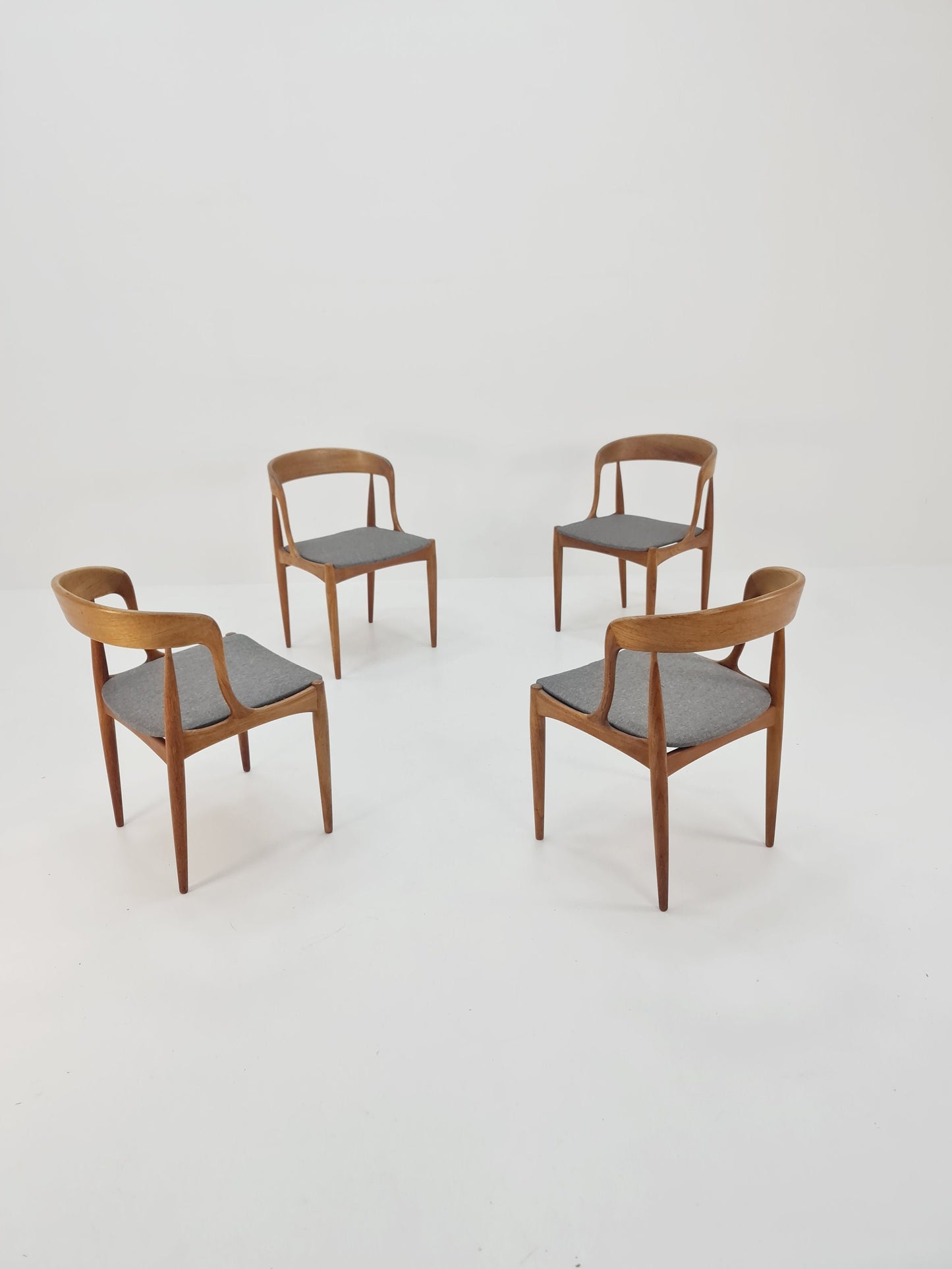 Vintage Danish teak dining charis by johannes Andersen for Uldum Mobelfabrik , 1960s, set of 4