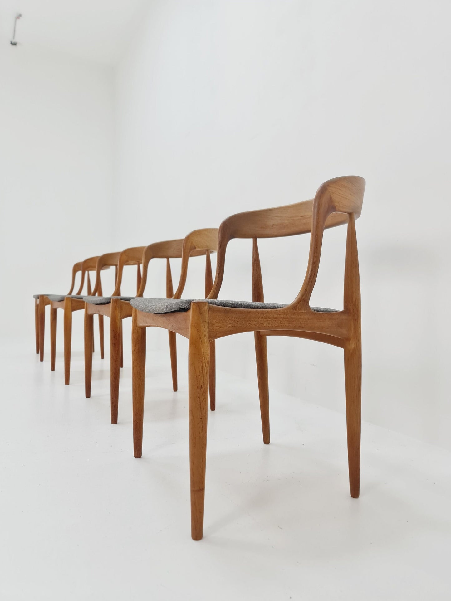 Vintage Danish teak dining charis by johannes Andersen for Uldum Mobelfabrik , 1960s, set of 4
