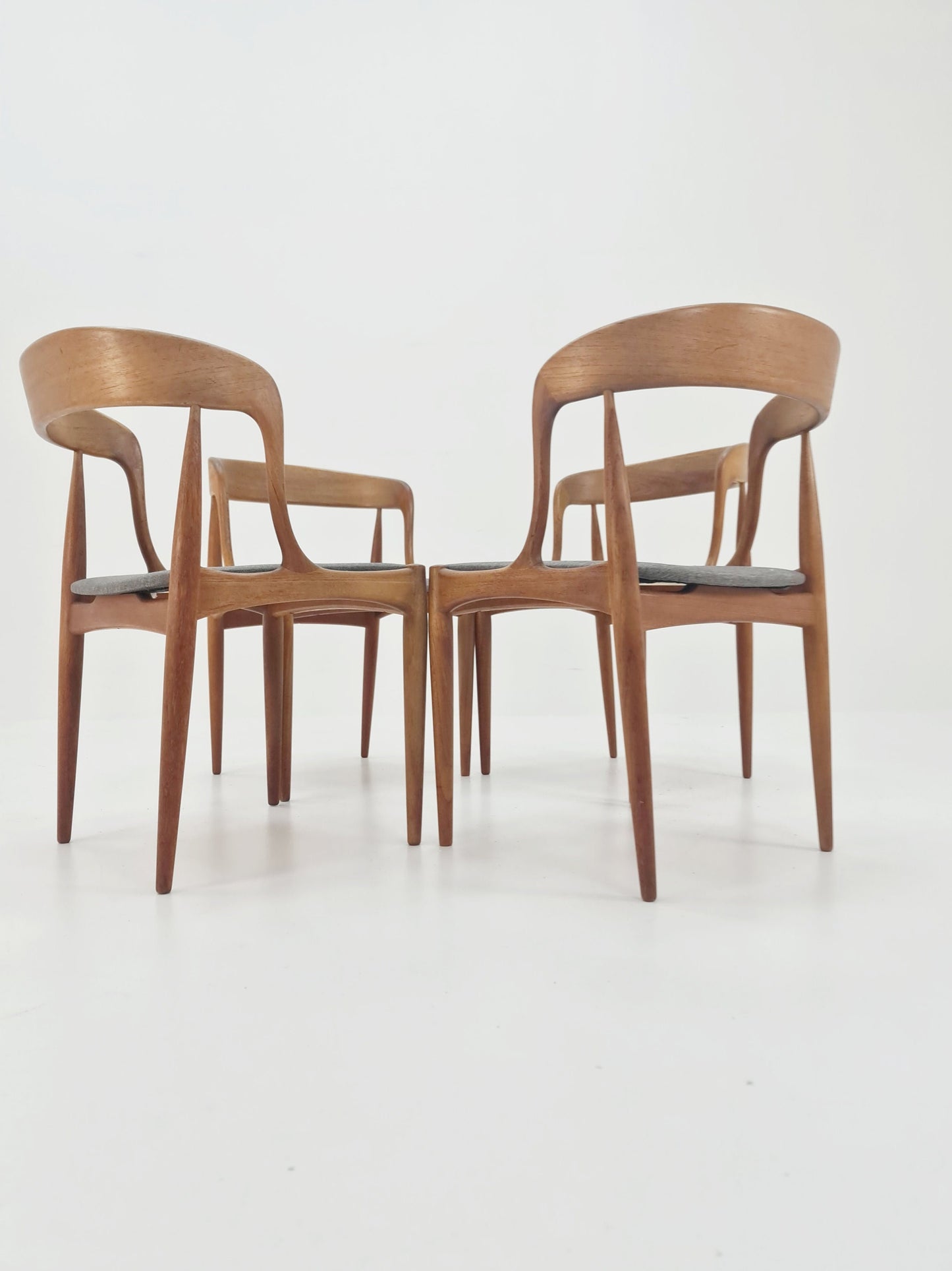 Vintage Danish teak dining charis by johannes Andersen for Uldum Mobelfabrik , 1960s, set of 4