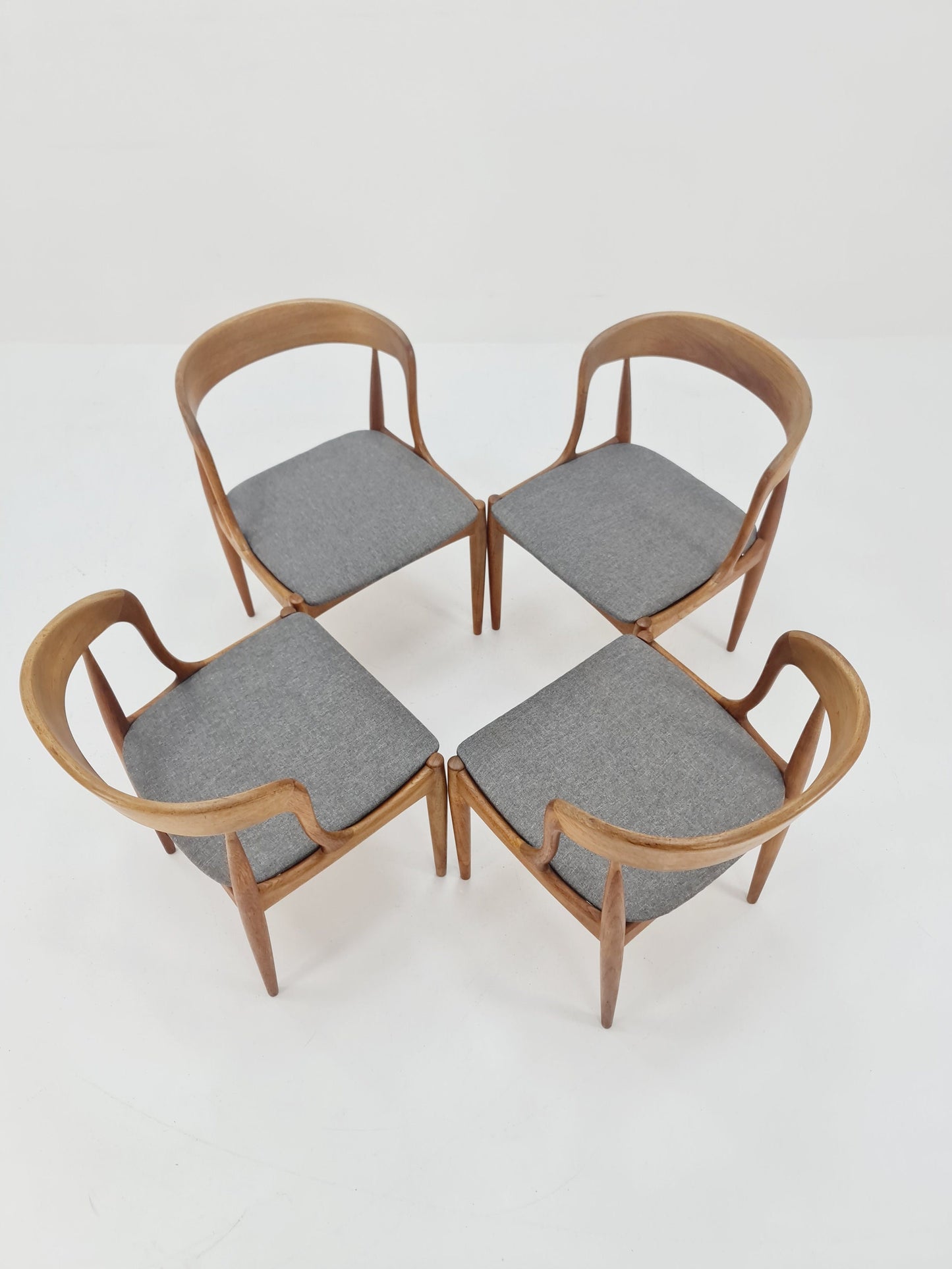 Vintage Danish teak dining charis by johannes Andersen for Uldum Mobelfabrik , 1960s, set of 4