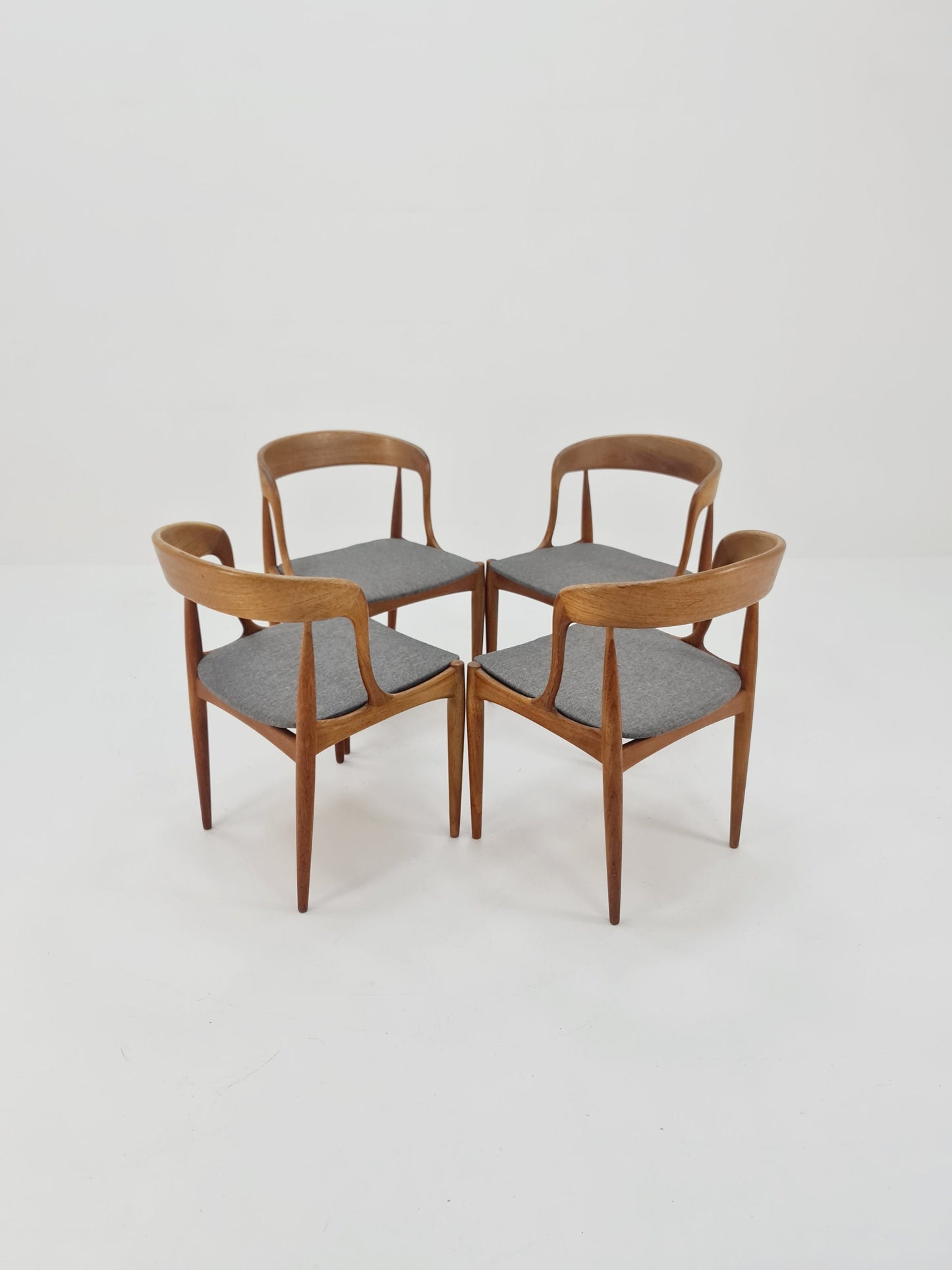 Vintage Danish teak dining charis by johannes Andersen for Uldum Mobelfabrik , 1960s, set of 4