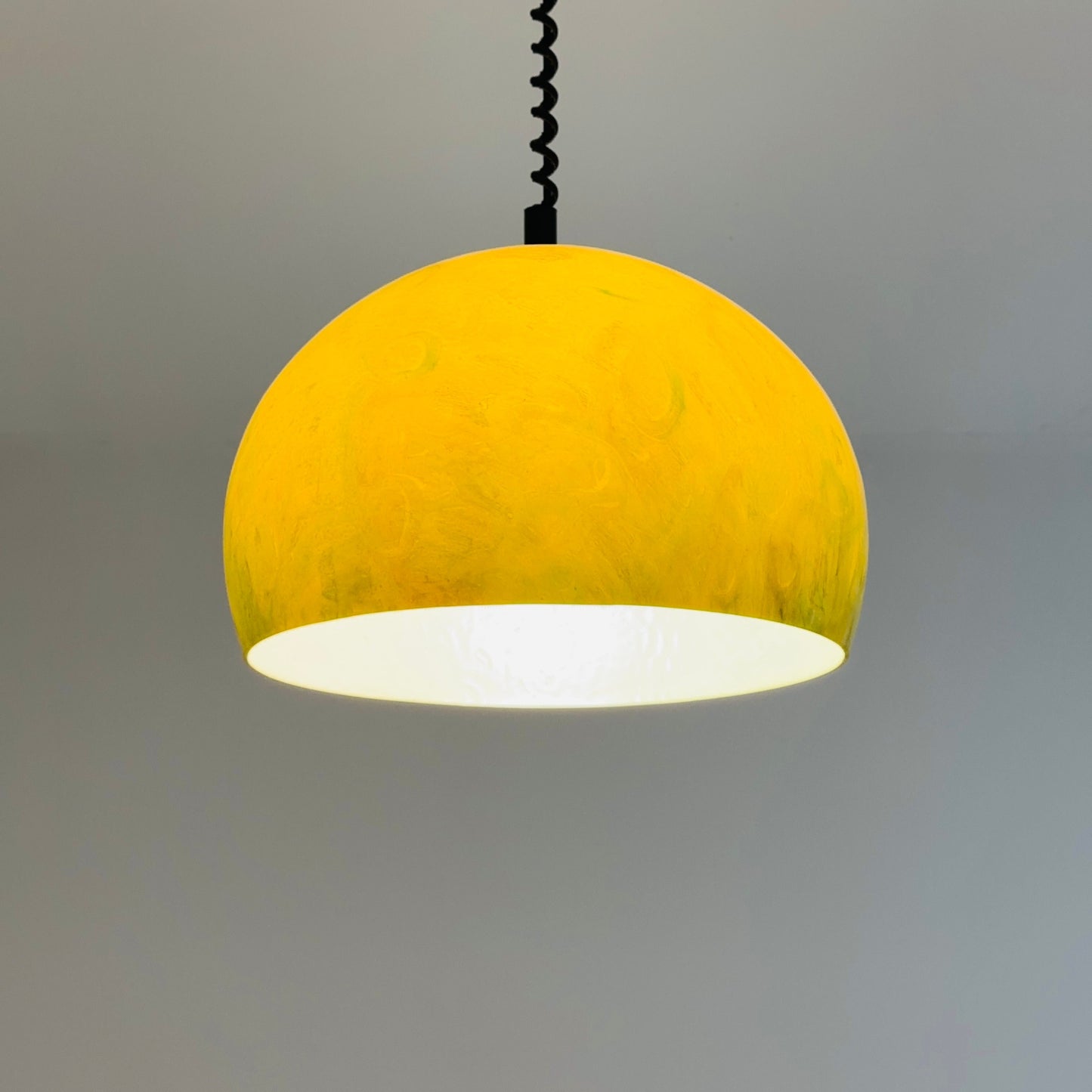 space age pendant lamp by Harvey Guzzini for Meblo Italy 1980s