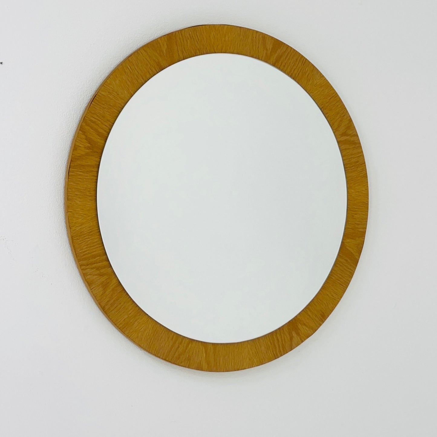 Mid century wooden round wall mirror 1960s Germany