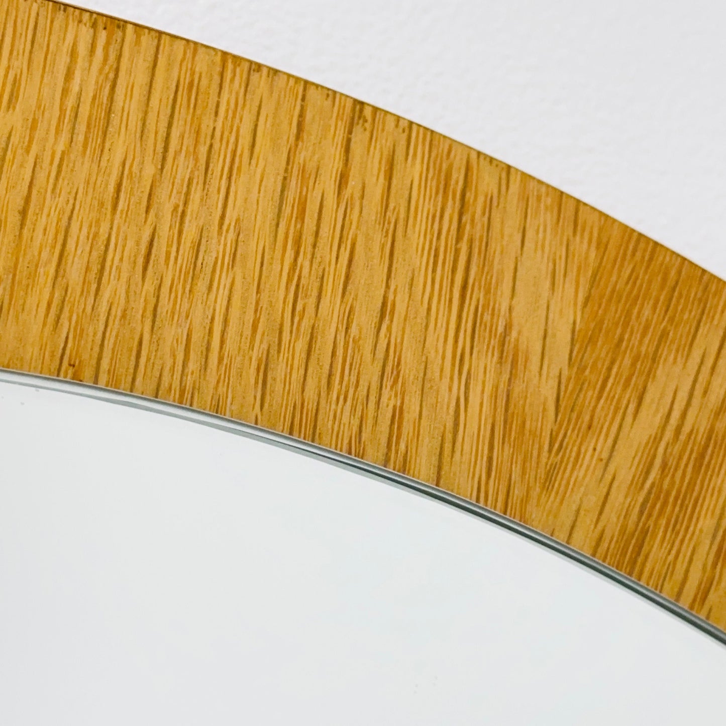 Mid century wooden round wall mirror 1960s Germany