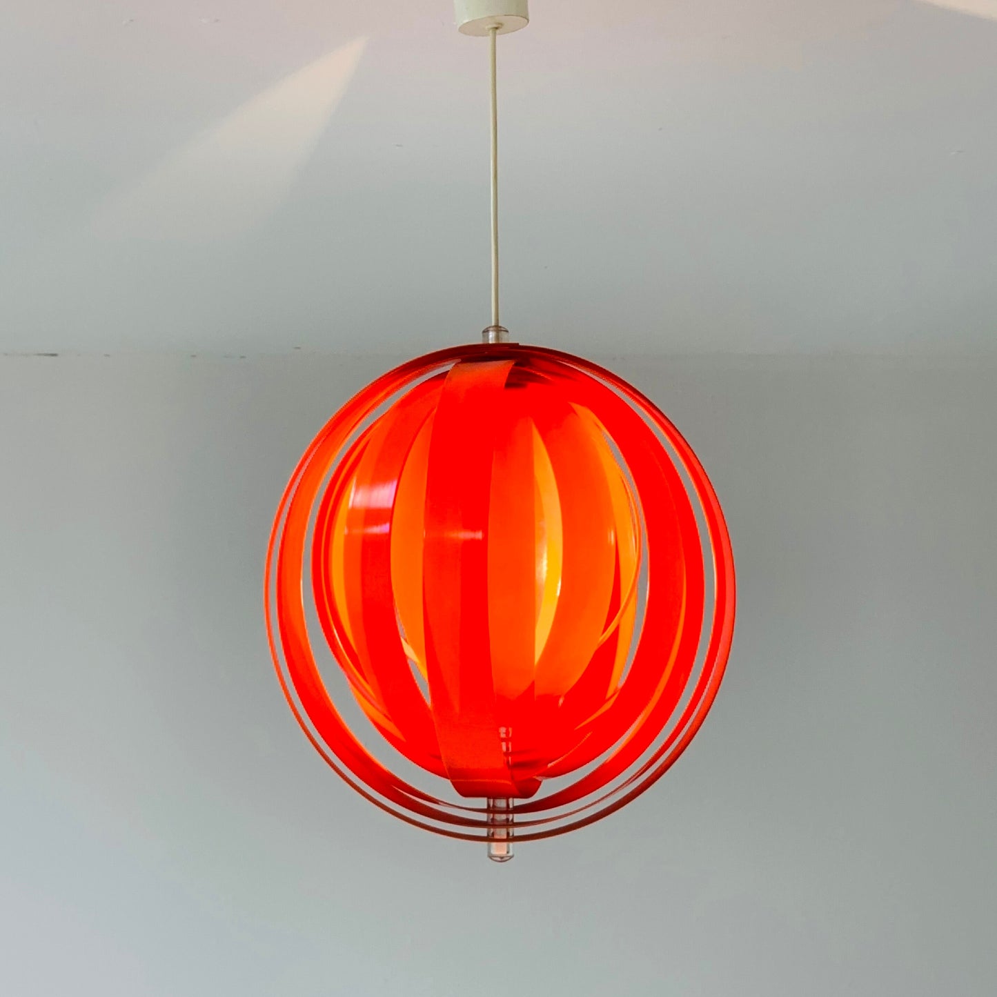 mid century orange moon lamp by verner panton 1980s