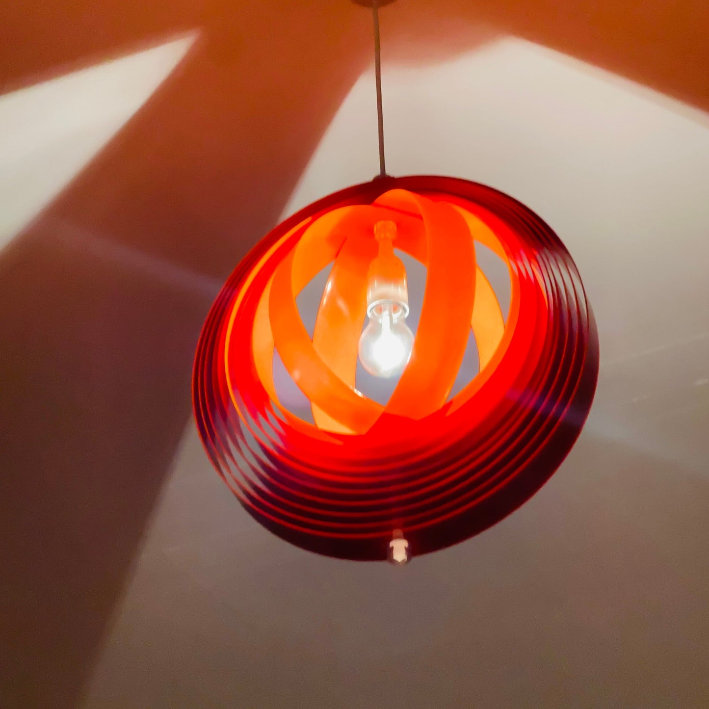 mid century orange moon lamp by verner panton 1980s