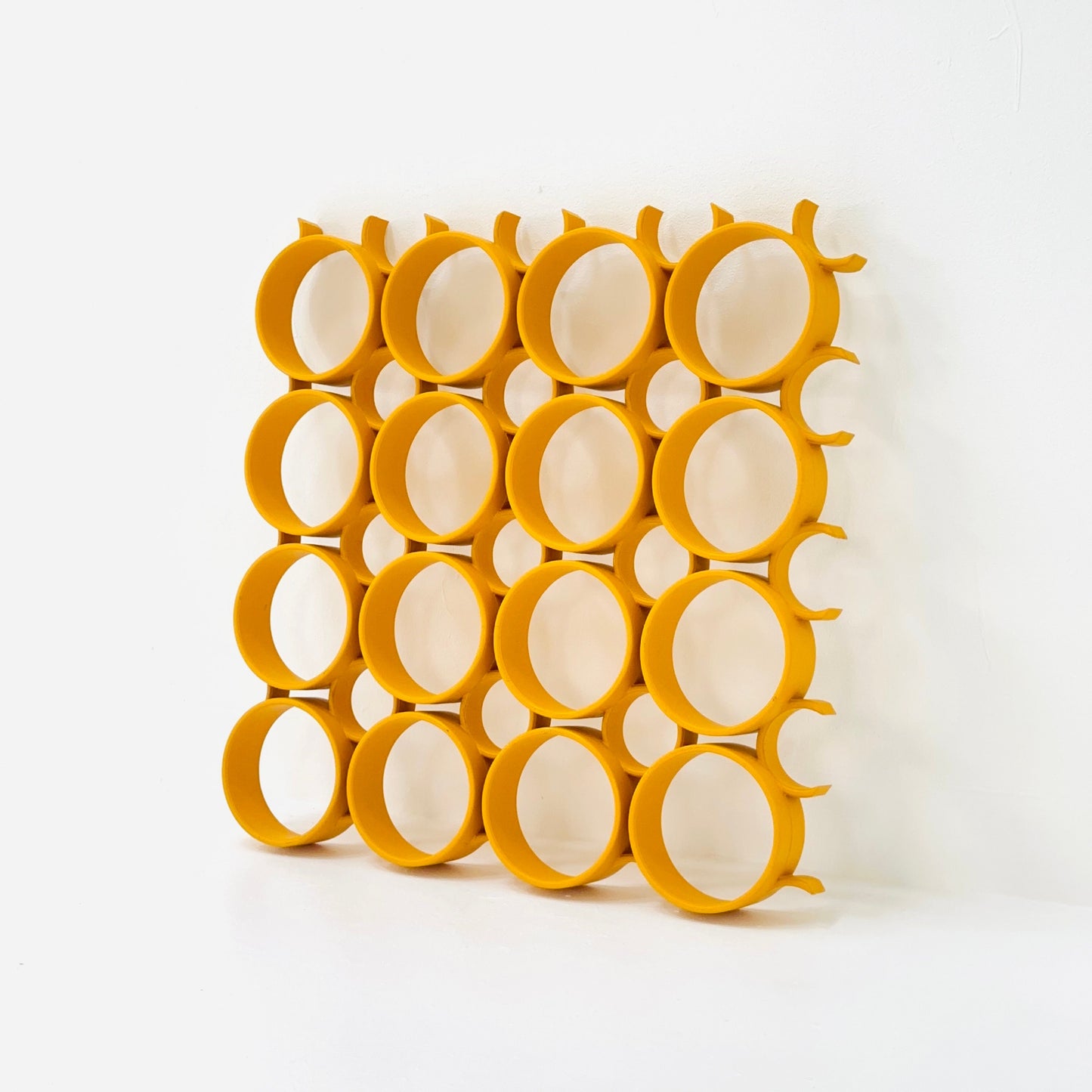 Set of 4 space age Yellow Plastic Wall or Ceiling Panels Switzerland 1970s