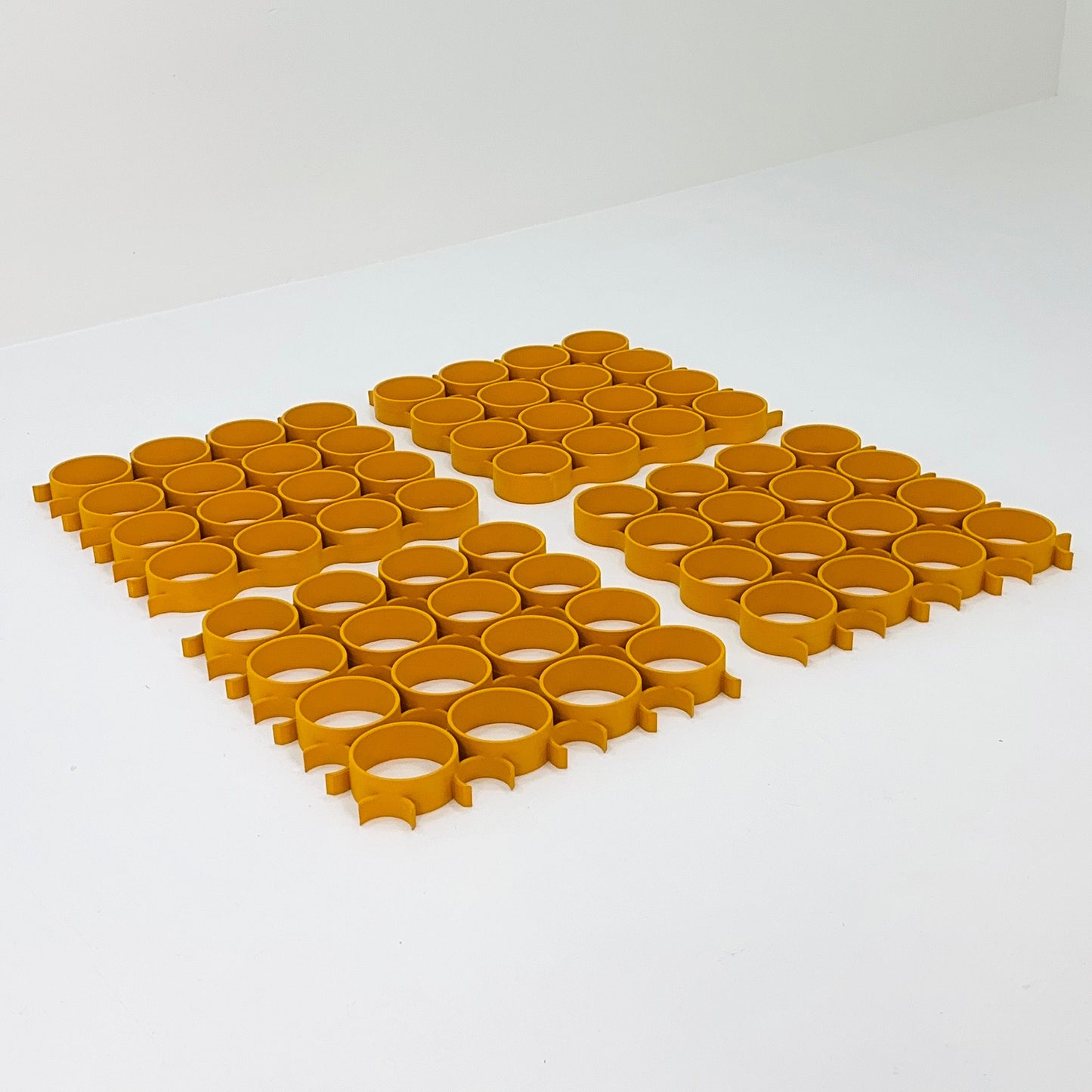 Set of 4 space age Yellow Plastic Wall or Ceiling Panels Switzerland 1970s