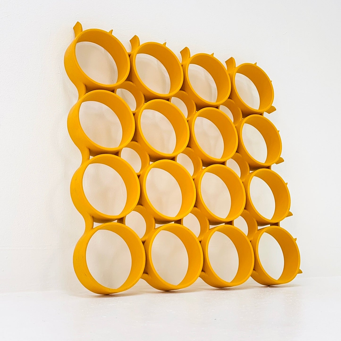 1 of 8 space age Yellow Plastic Wall or Ceiling Panels Switzerland 1970s