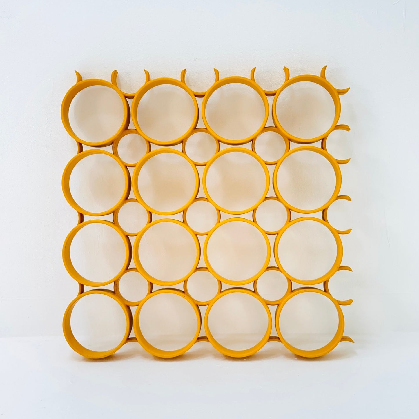 1 of 8 space age Yellow Plastic Wall or Ceiling Panels Switzerland 1970s