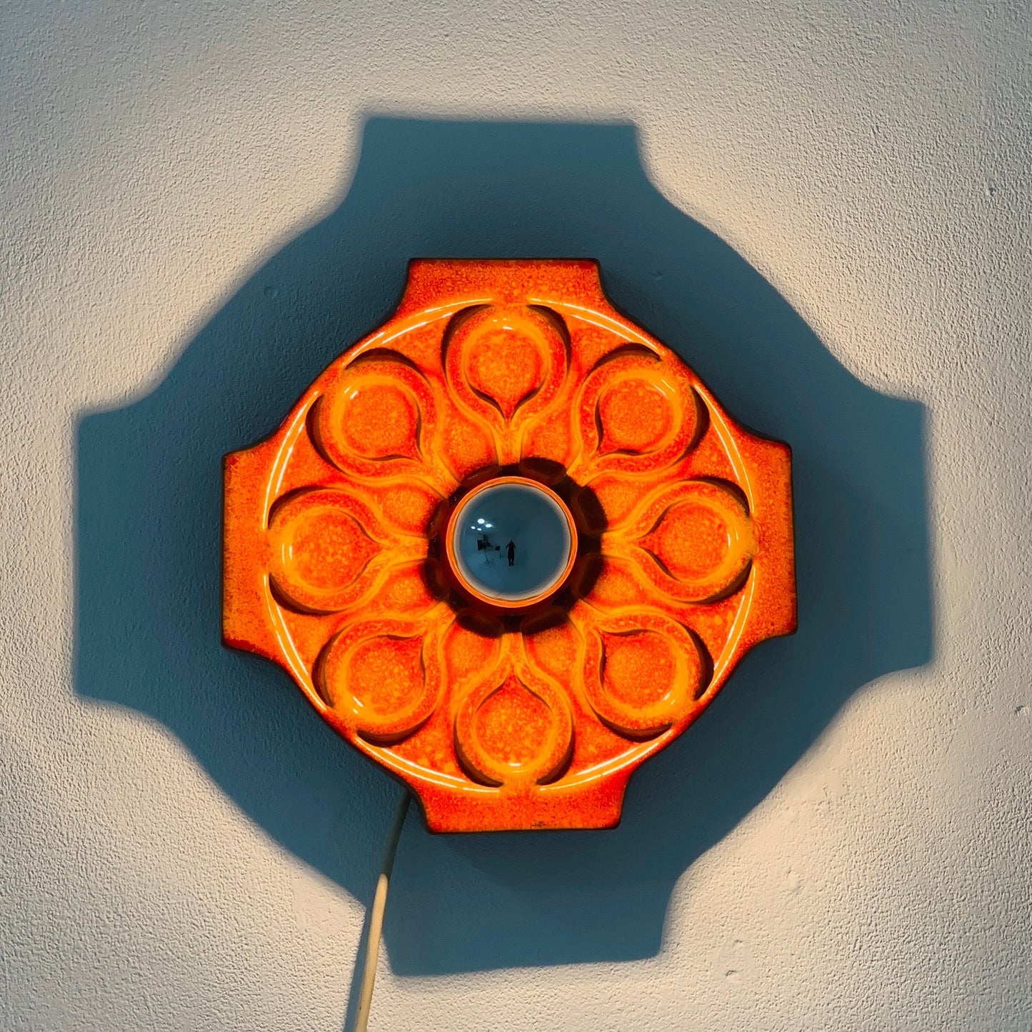 1 of 3 Fat Lava Ceramic Sconce from Hustadt Leuchten, 1970s Germany