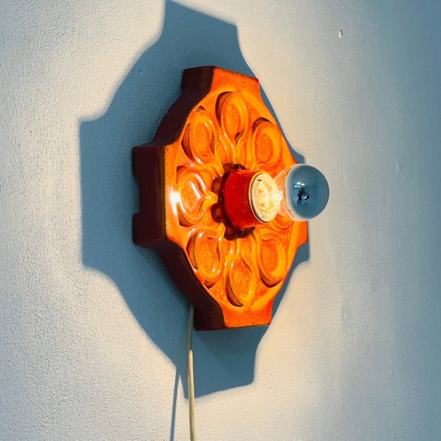 1 of 3 Fat Lava Ceramic Sconce from Hustadt Leuchten, 1970s Germany