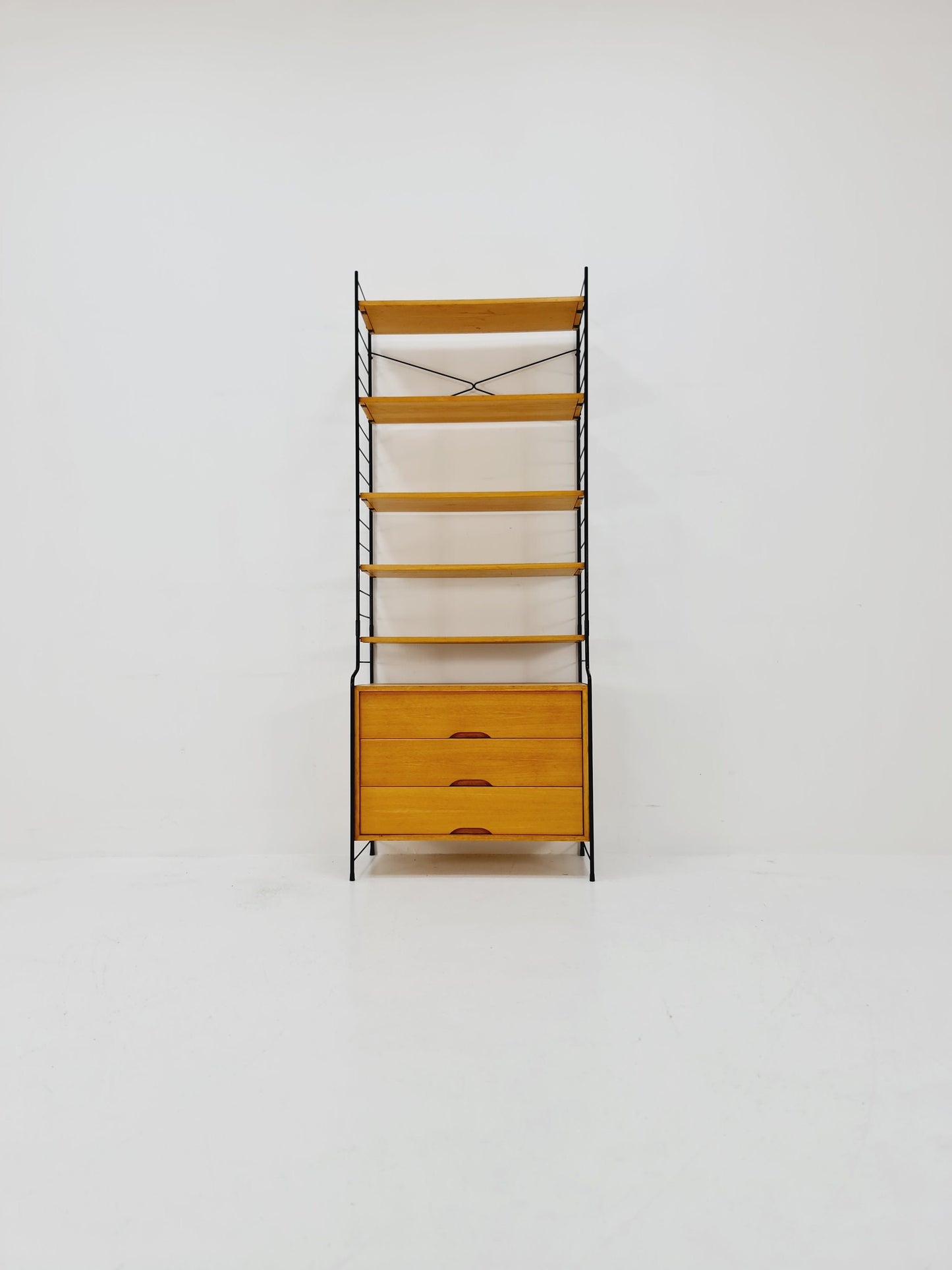 Freestanding vintage string bookshelf in Eshe , 1950s by WHB Germnay