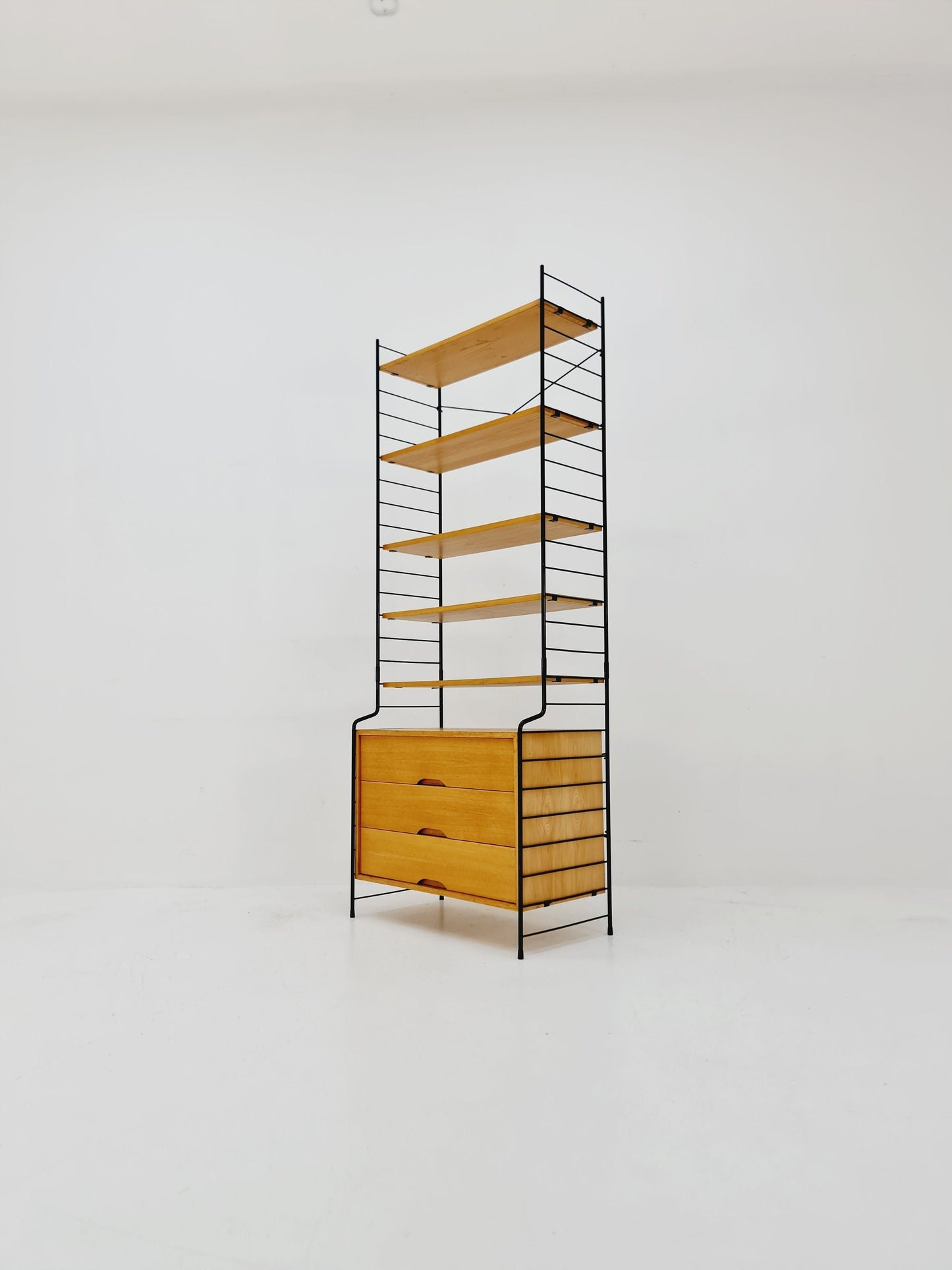 Freestanding vintage string bookshelf in Eshe , 1950s by WHB Germnay
