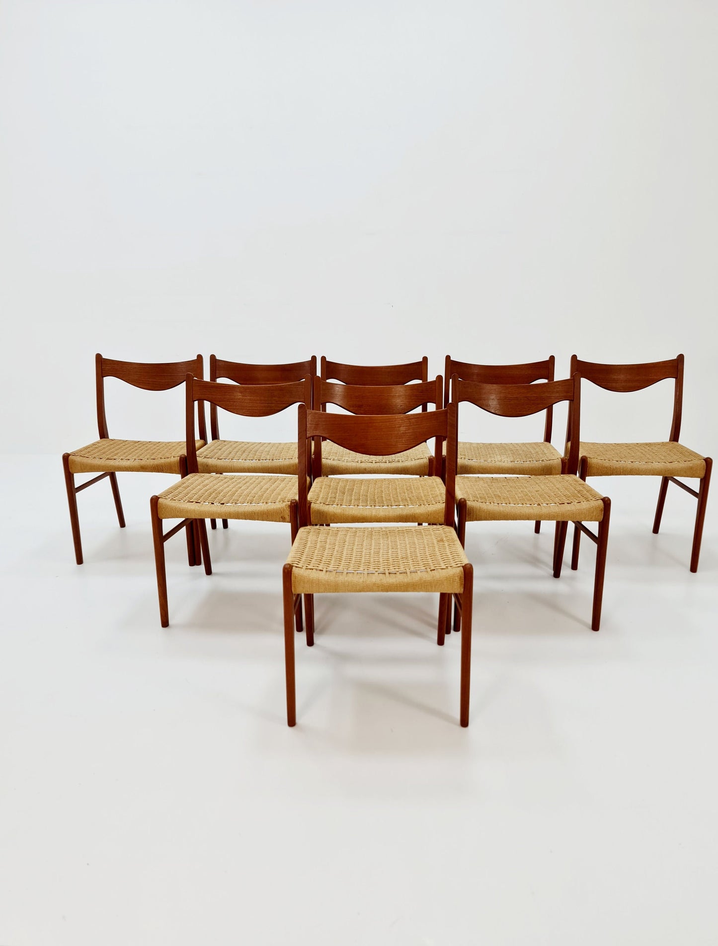 1 of 9 MidCentury Danish Teak Dining Chairs By Arne Wahl Iversen For Glyngore 1960s