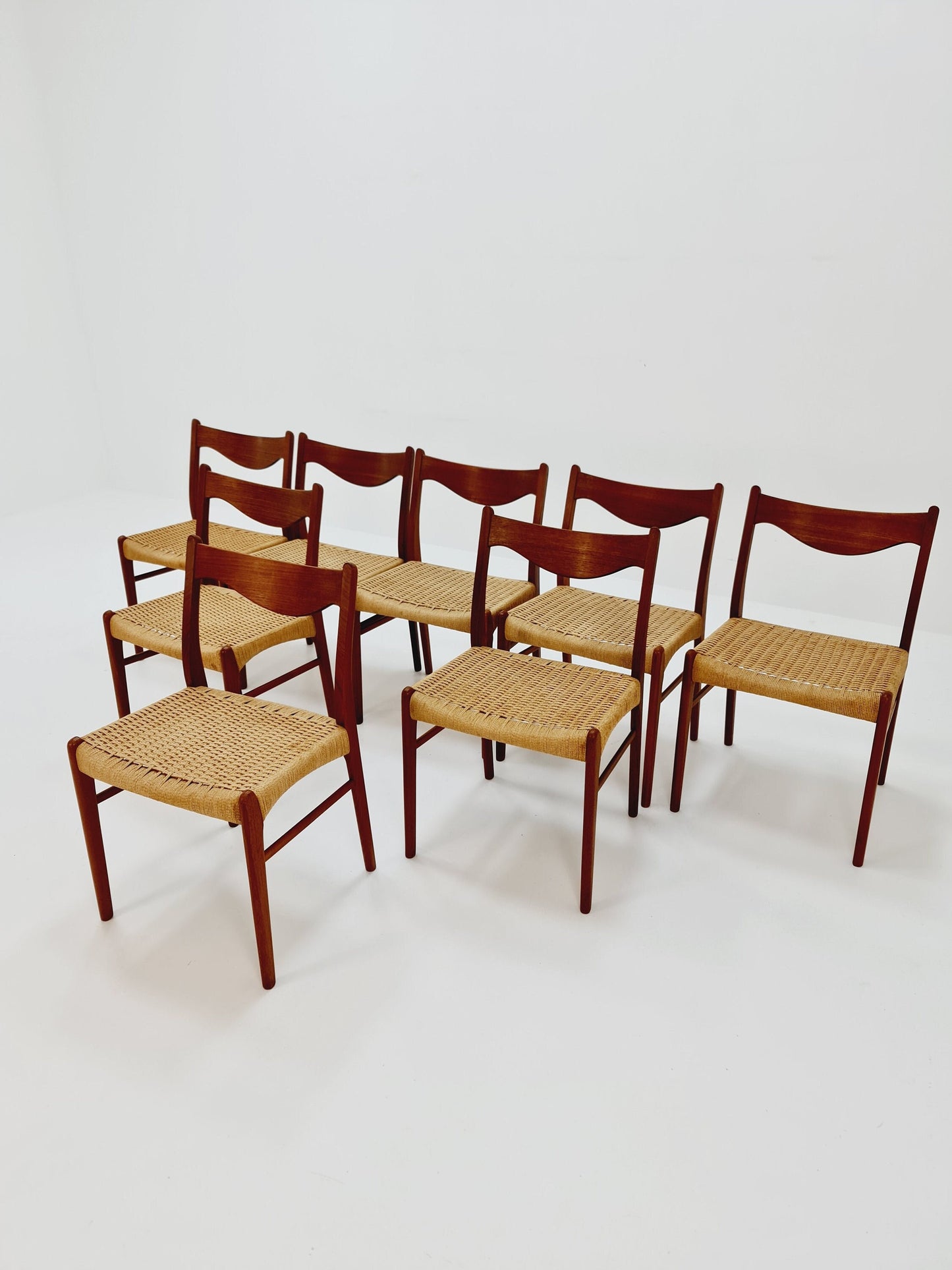 1 of 9 MidCentury Danish Teak Dining Chairs By Arne Wahl Iversen For Glyngore 1960s