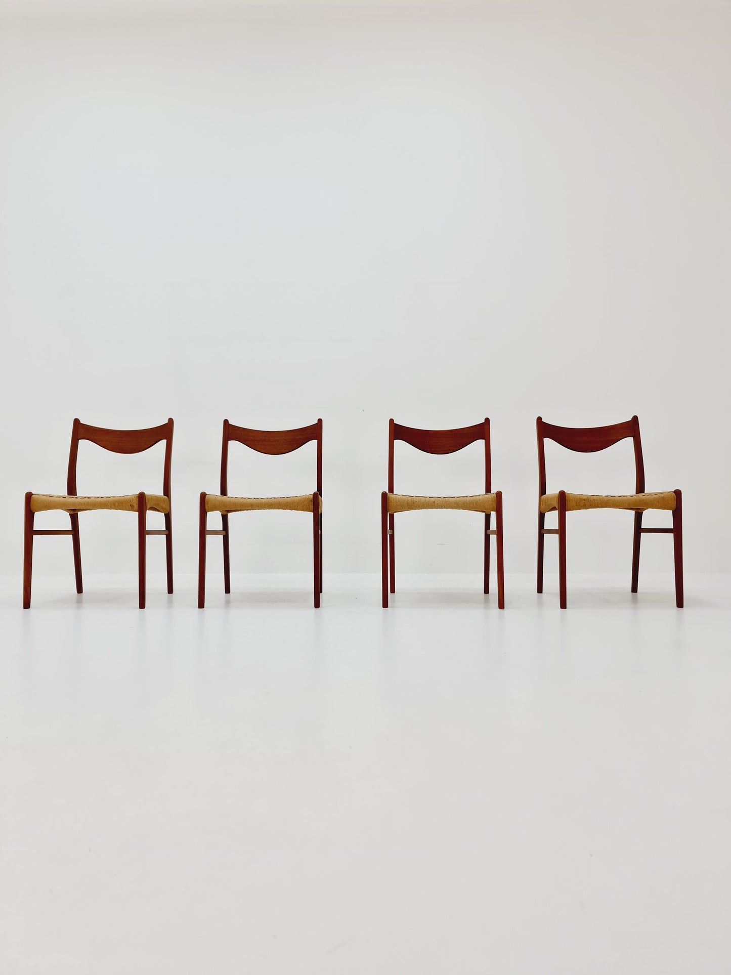 MidCentury Danish Teak Dining Chairs Arne Wahl Iversen 1960s, set of 4