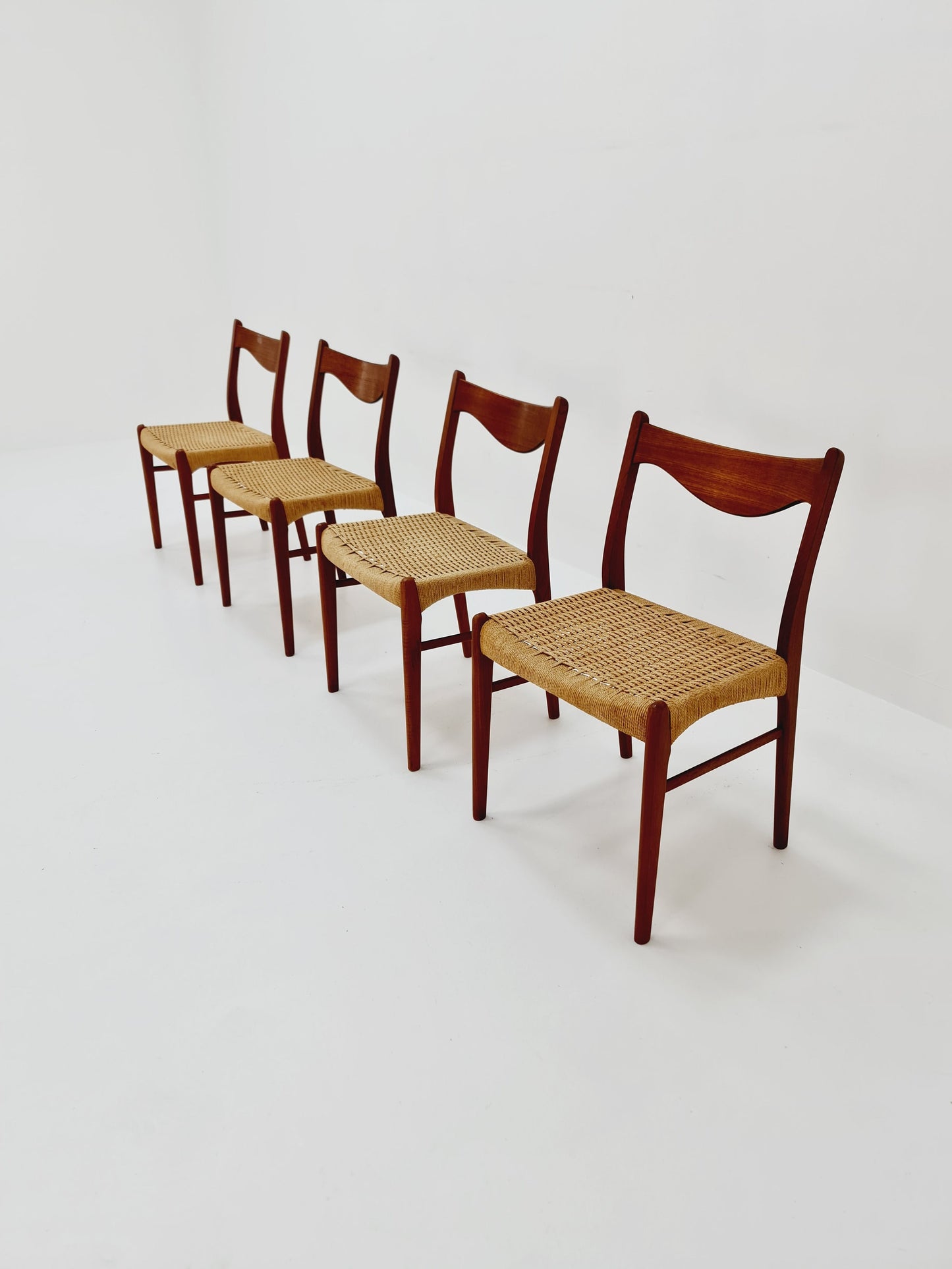 MidCentury Danish Teak Dining Chairs Arne Wahl Iversen 1960s, set of 4