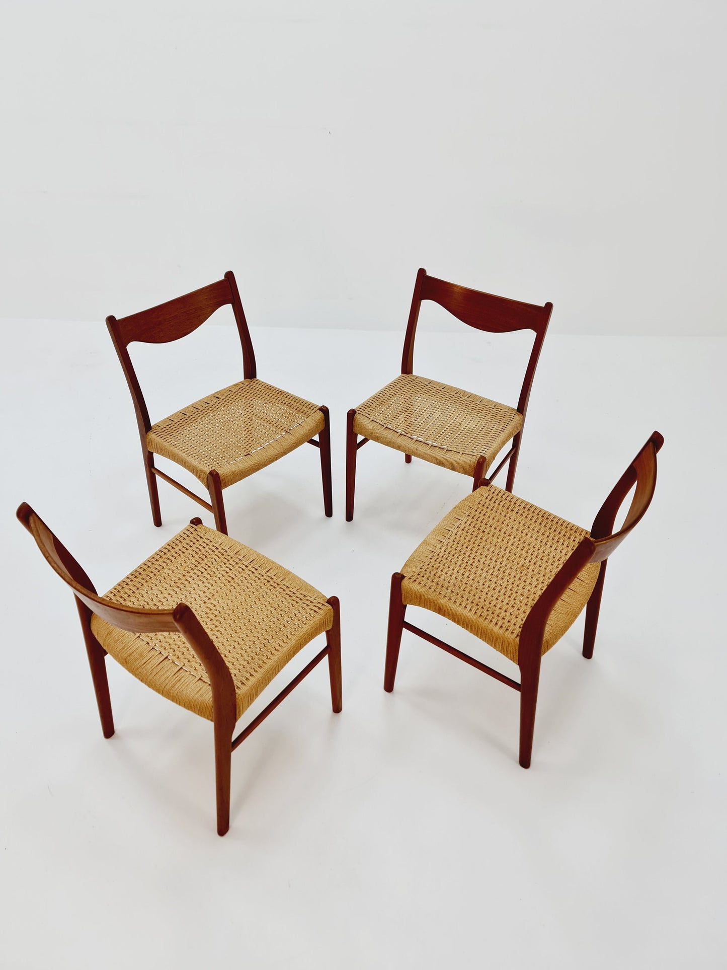 MidCentury Danish Teak Dining Chairs Arne Wahl Iversen 1960s, set of 4