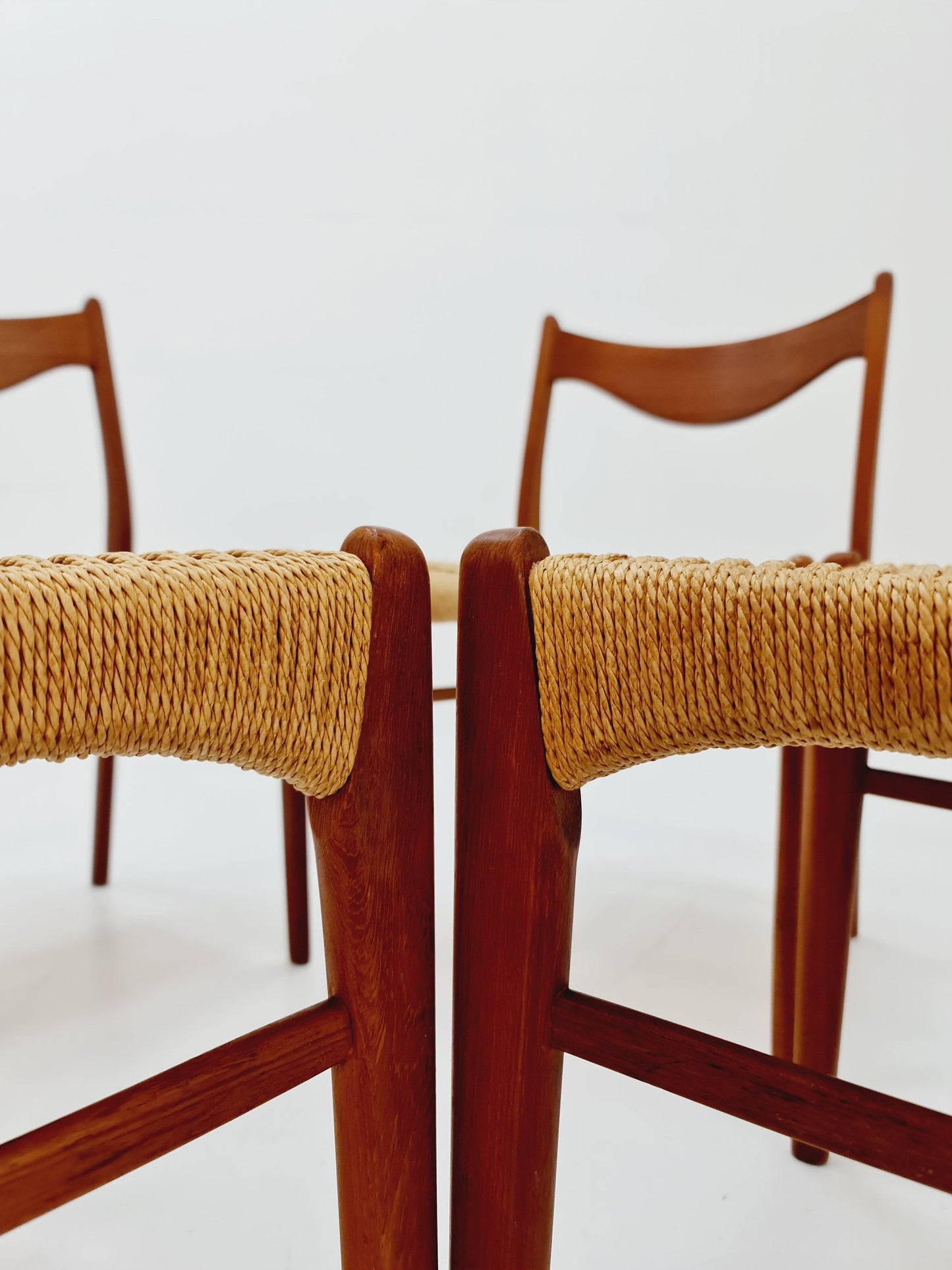 MidCentury Danish Teak Dining Chairs Arne Wahl Iversen 1960s, set of 4