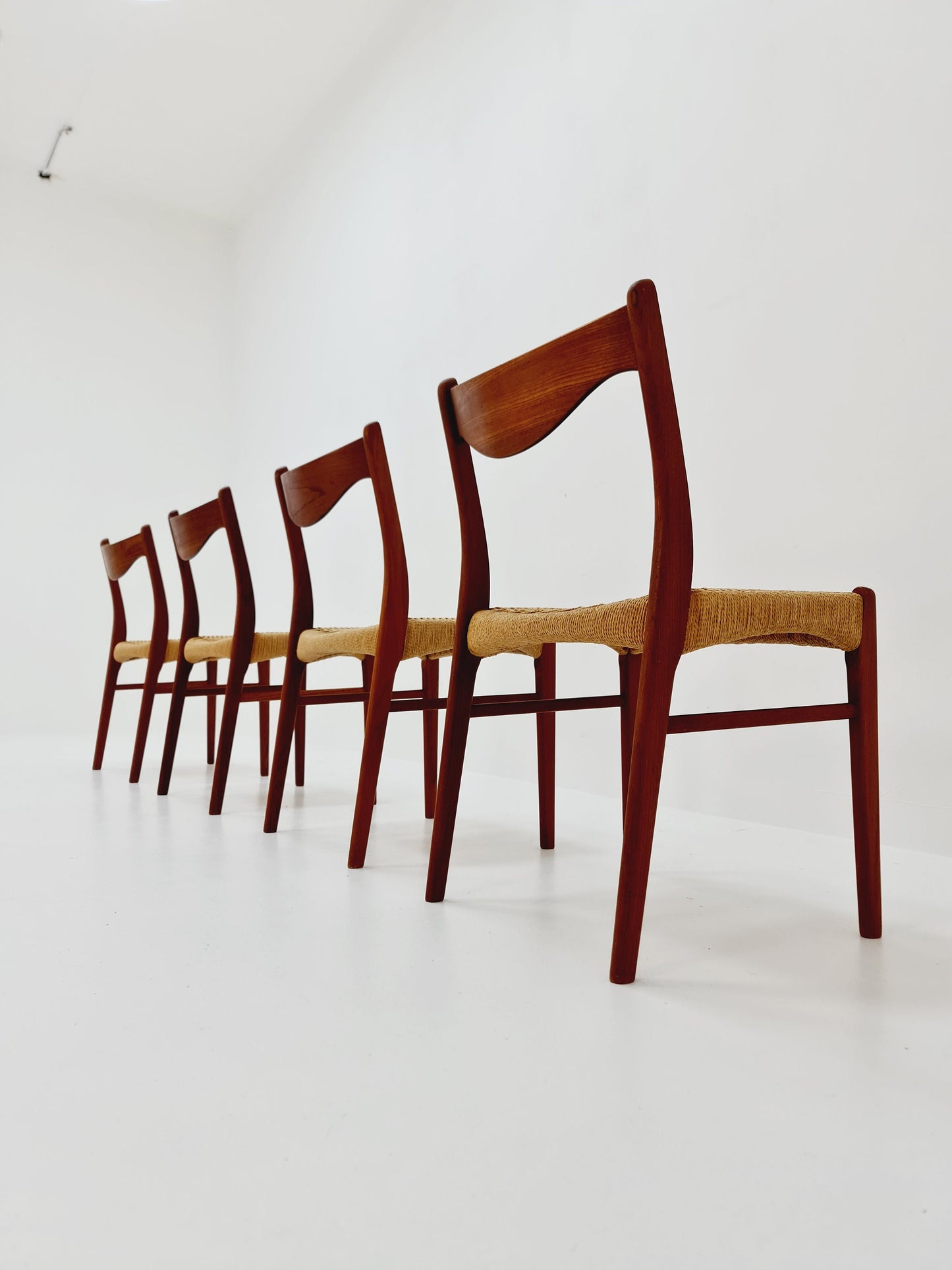 MidCentury Danish Teak Dining Chairs Arne Wahl Iversen 1960s, set of 4