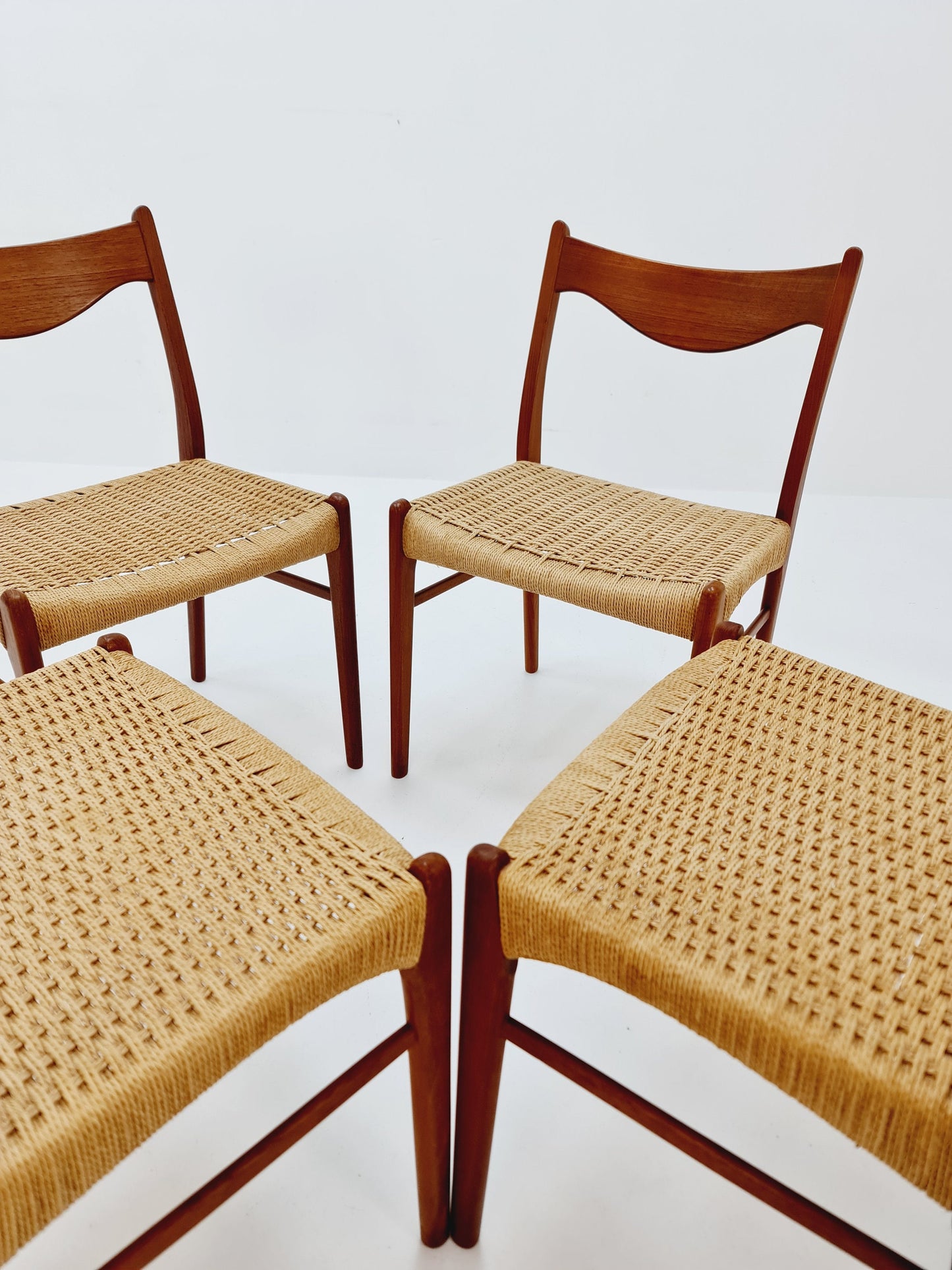 MidCentury Danish Teak Dining Chairs Arne Wahl Iversen 1960s, set of 4